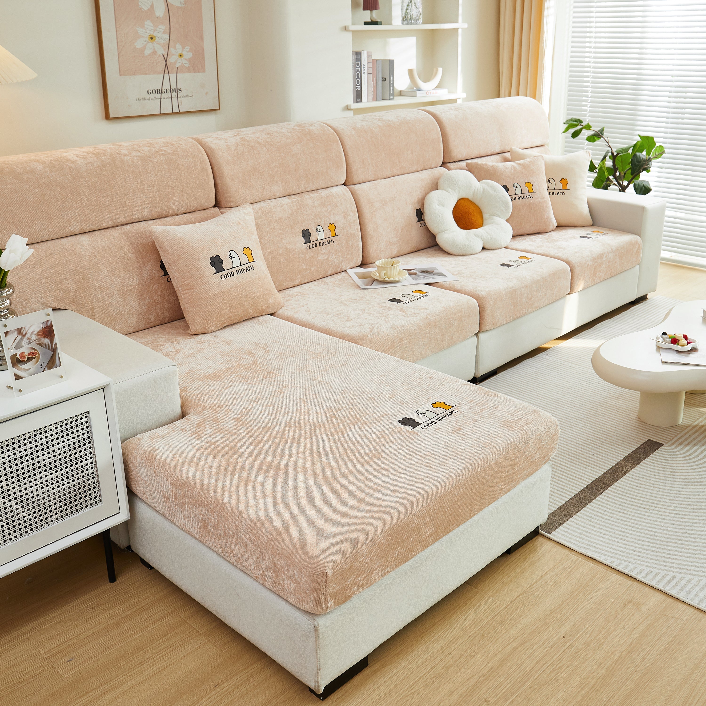Super Stretch Seat Cushion/couch Slipcover, Solid Couch Cushion Covers Washable Furniture Protector