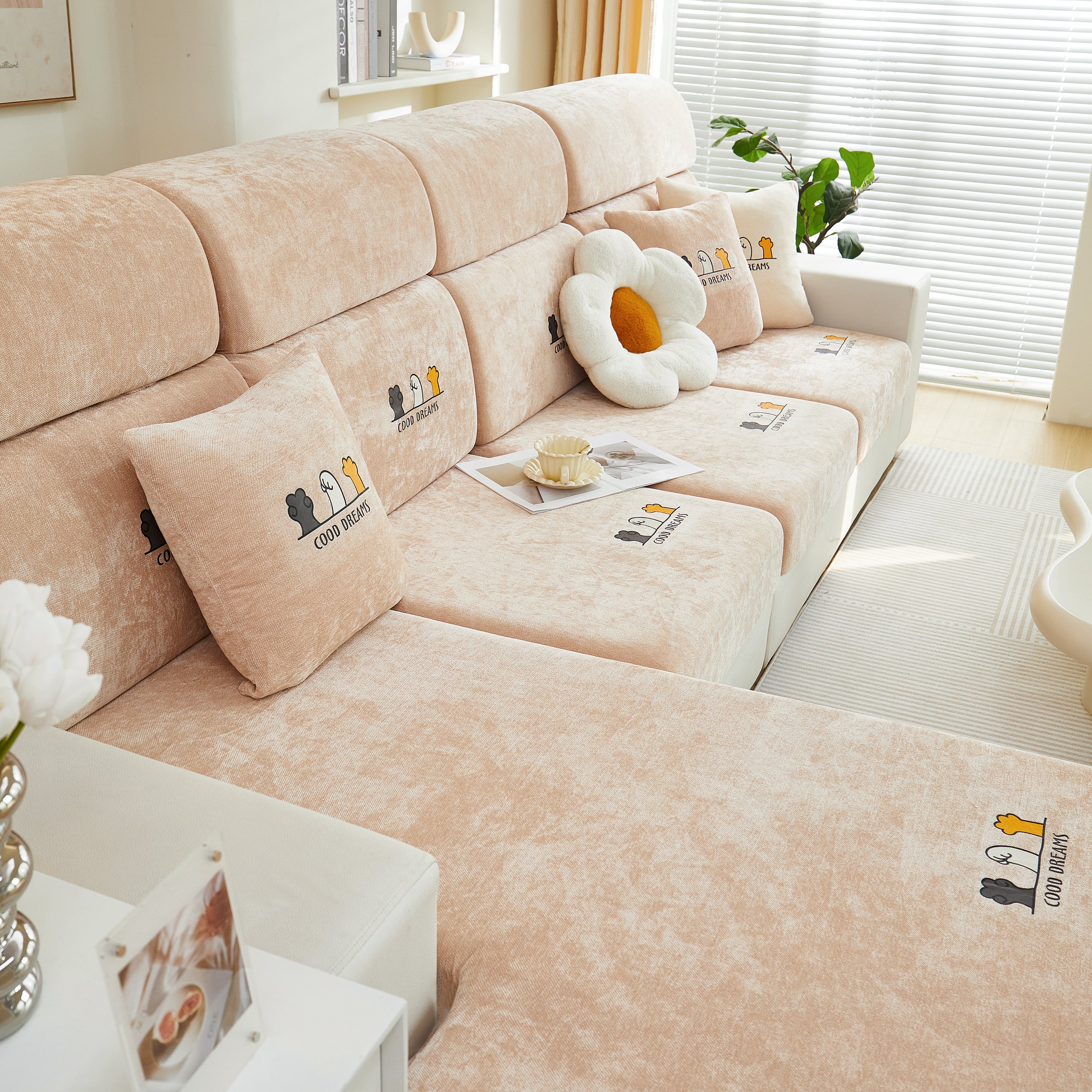 Super Stretch Seat Cushion/couch Slipcover, Solid Couch Cushion Covers Washable Furniture Protector
