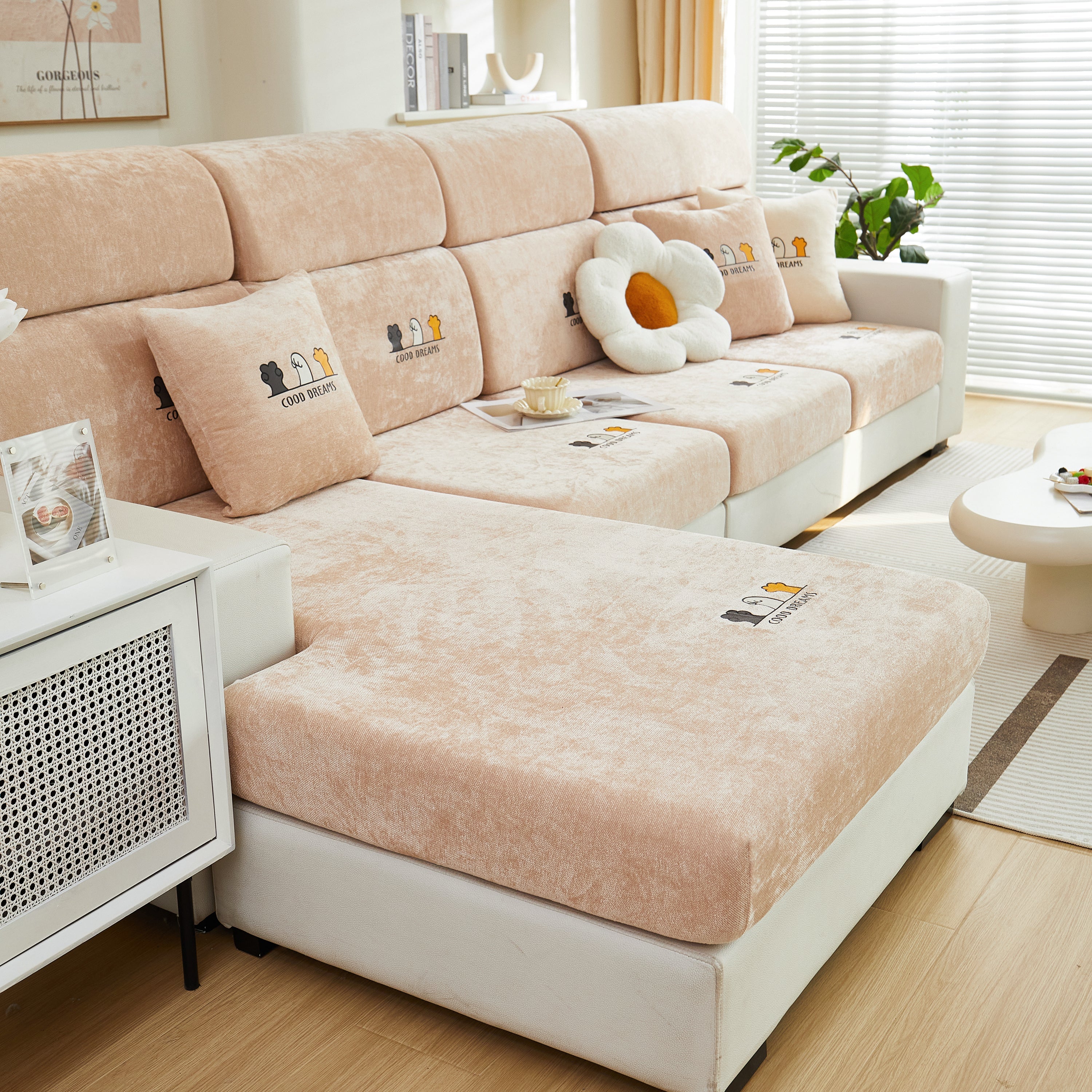 Super Stretch Seat Cushion/couch Slipcover, Solid Couch Cushion Covers Washable Furniture Protector