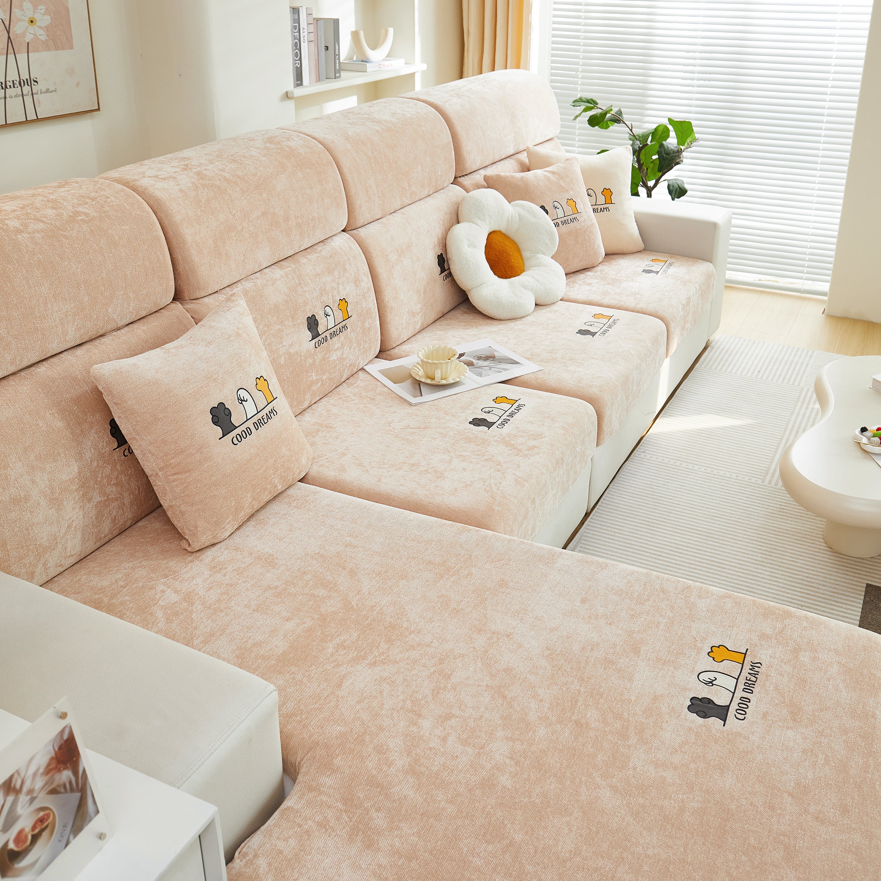 Super Stretch Seat Cushion/couch Slipcover, Solid Couch Cushion Covers Washable Furniture Protector