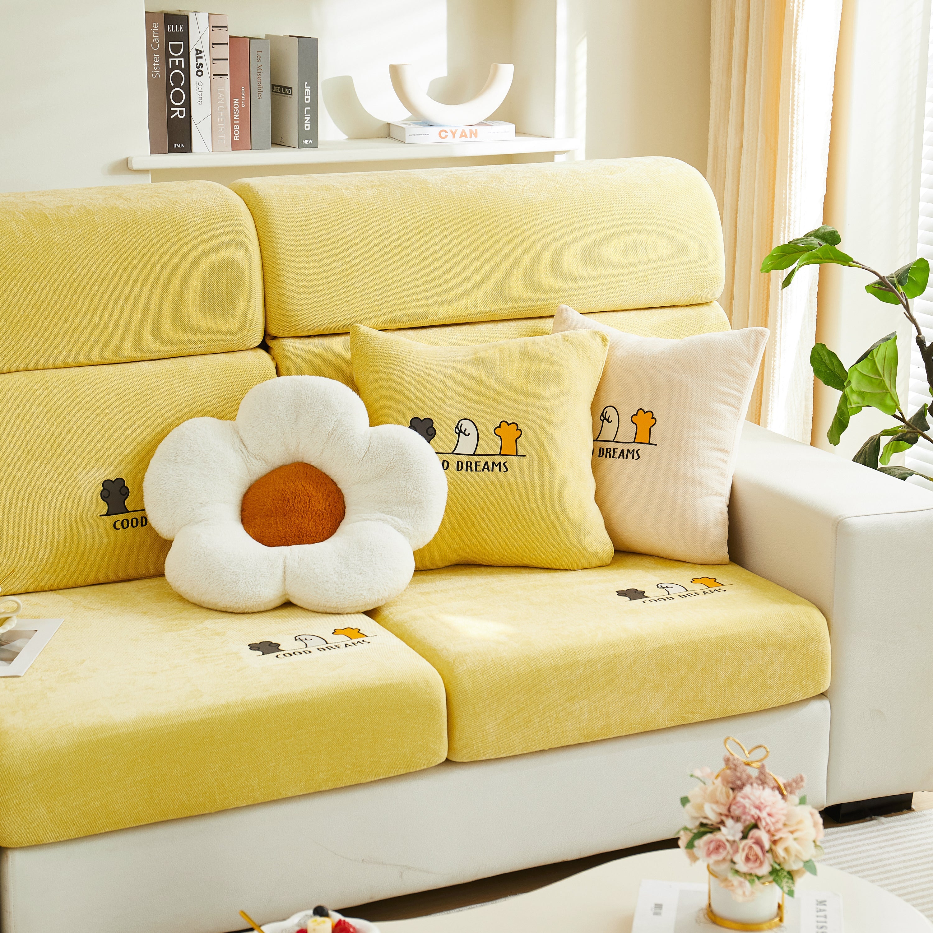 Super Stretch Seat Cushion/couch Slipcover, Solid Couch Cushion Covers Washable Furniture Protector