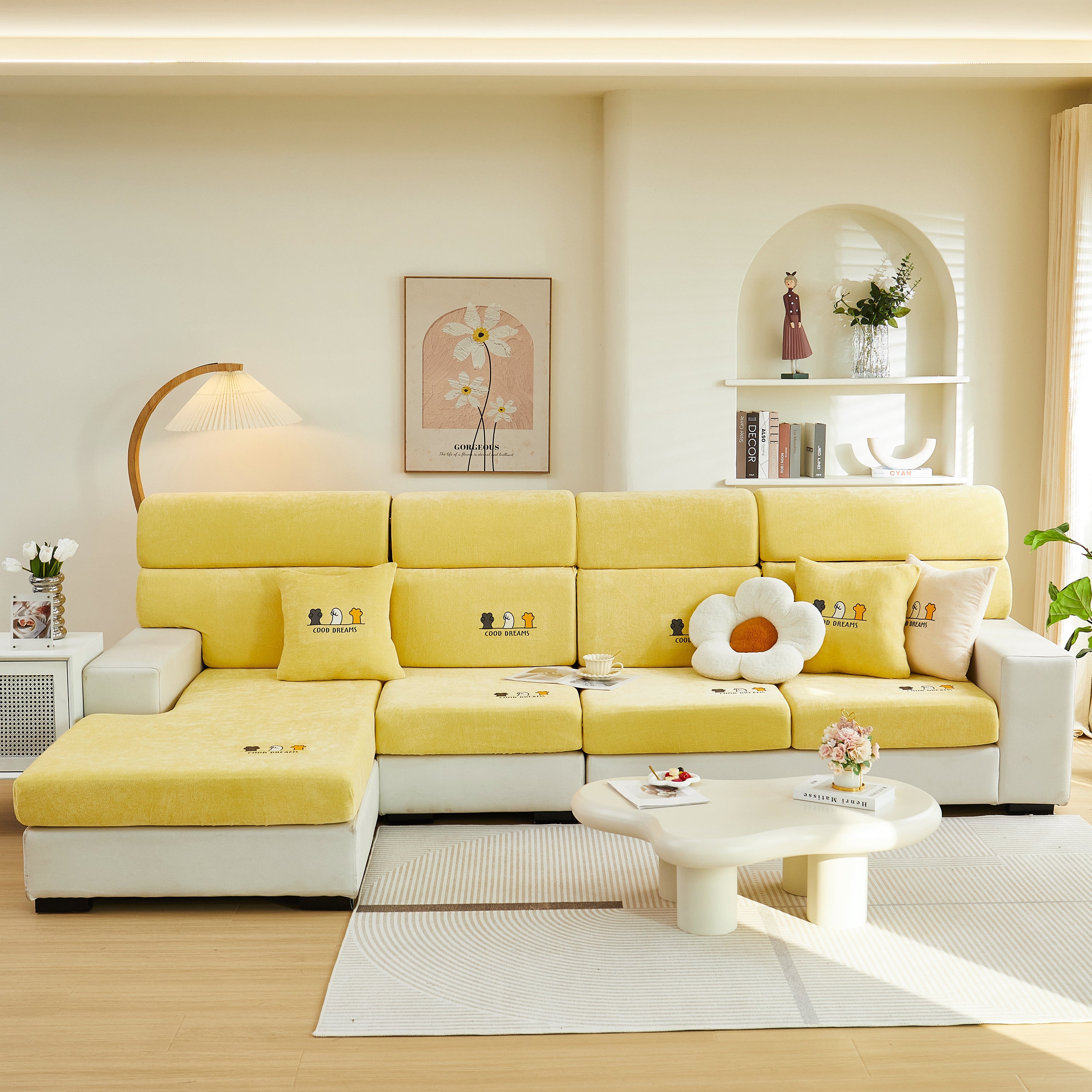 Super Stretch Seat Cushion/couch Slipcover, Solid Couch Cushion Covers Washable Furniture Protector