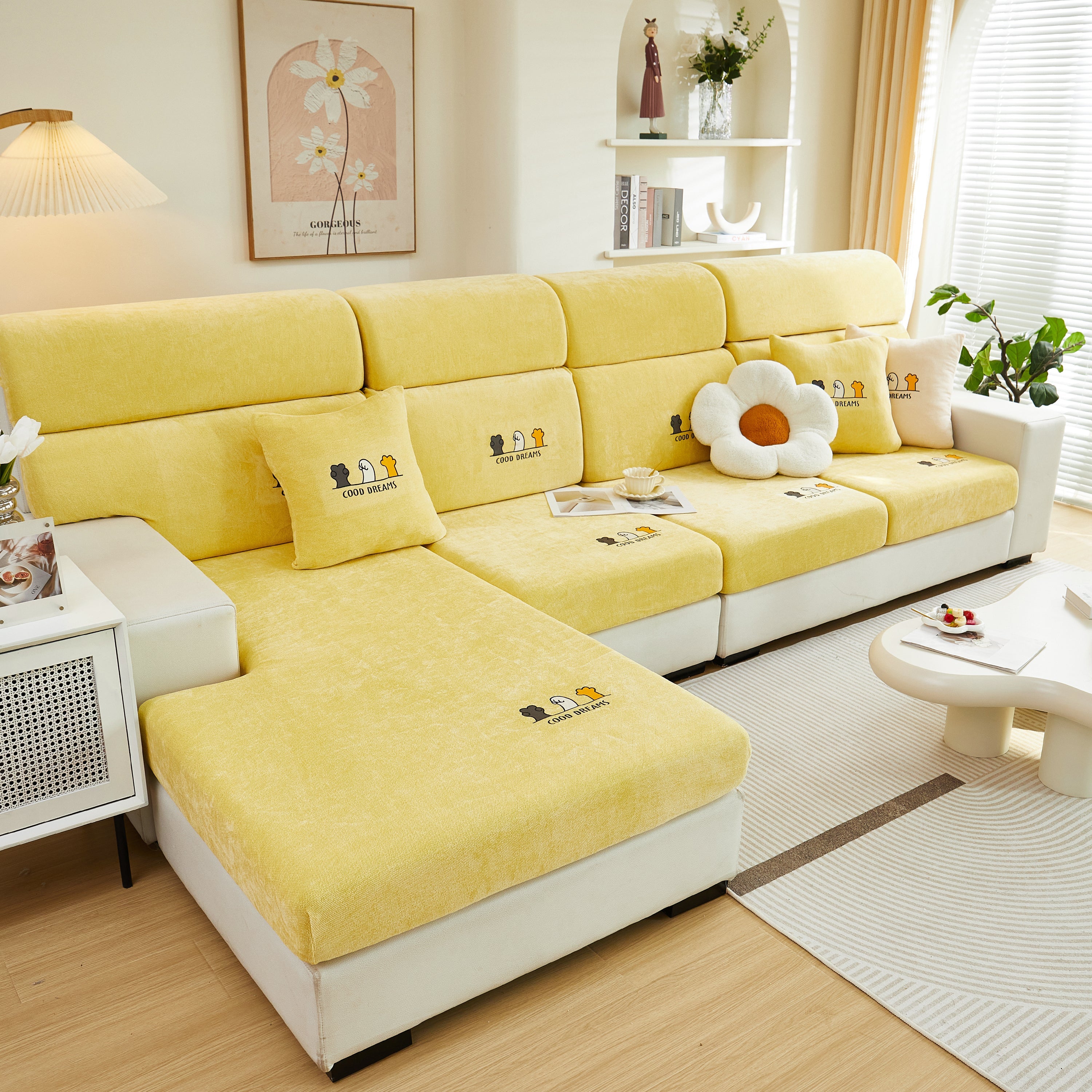 Super Stretch Seat Cushion/couch Slipcover, Solid Couch Cushion Covers Washable Furniture Protector