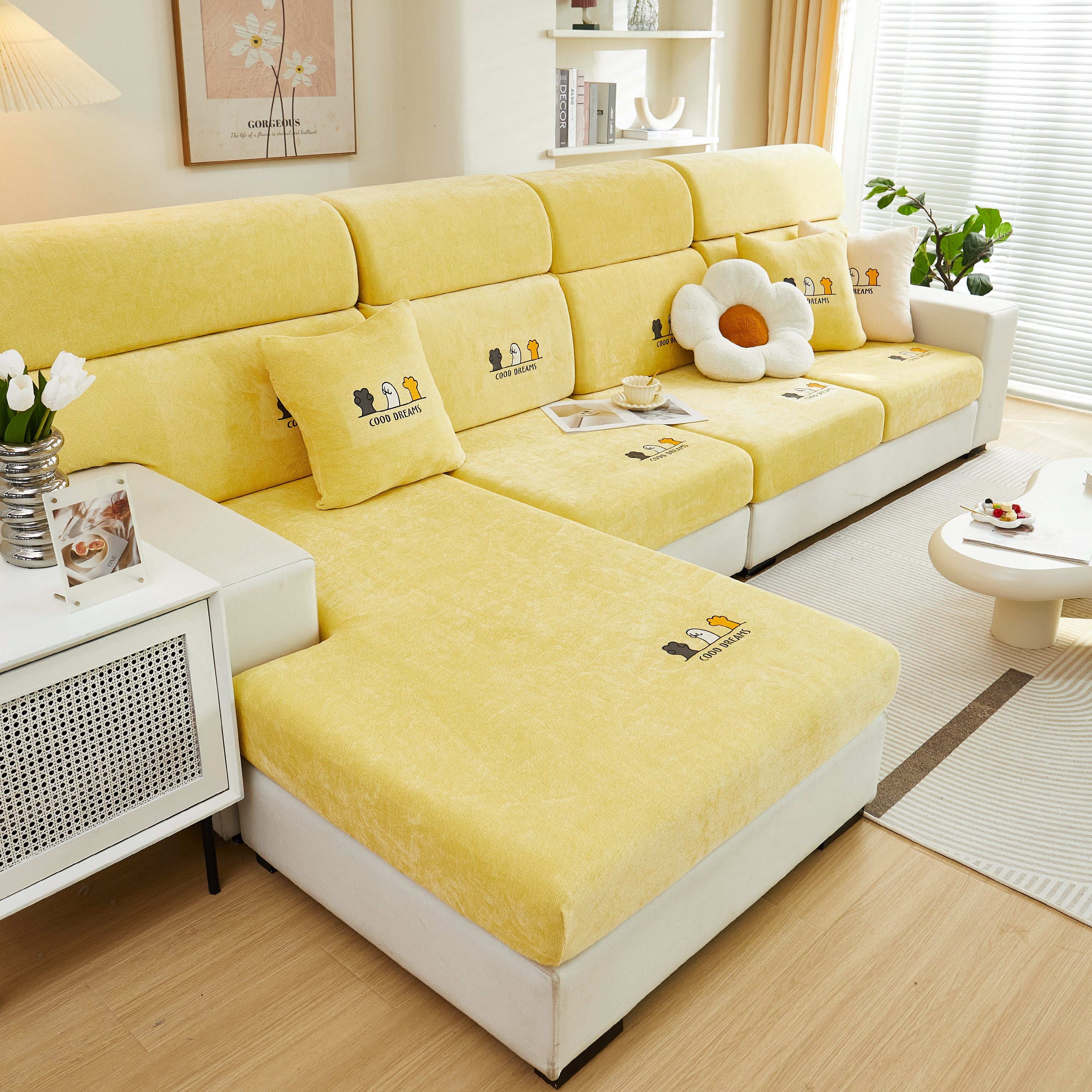 Super Stretch Seat Cushion/couch Slipcover, Solid Couch Cushion Covers Washable Furniture Protector