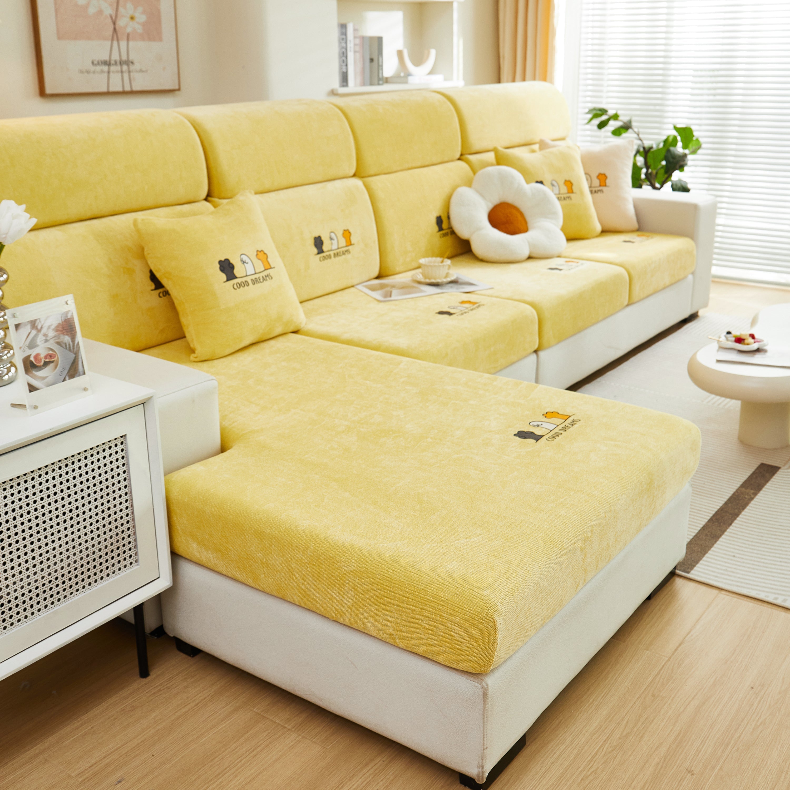 Super Stretch Seat Cushion/couch Slipcover, Solid Couch Cushion Covers Washable Furniture Protector