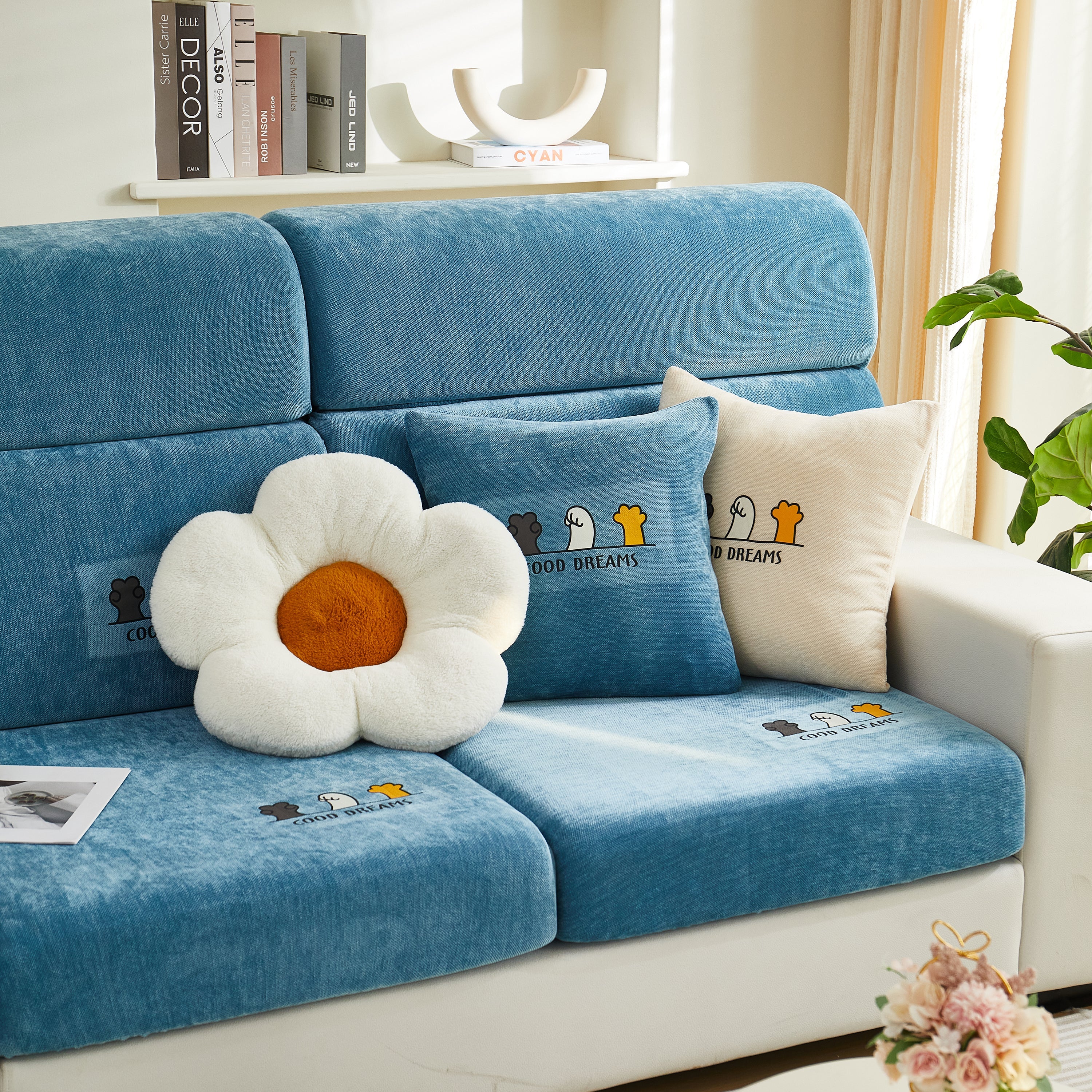 Super Stretch Seat Cushion/couch Slipcover, Solid Couch Cushion Covers Washable Furniture Protector