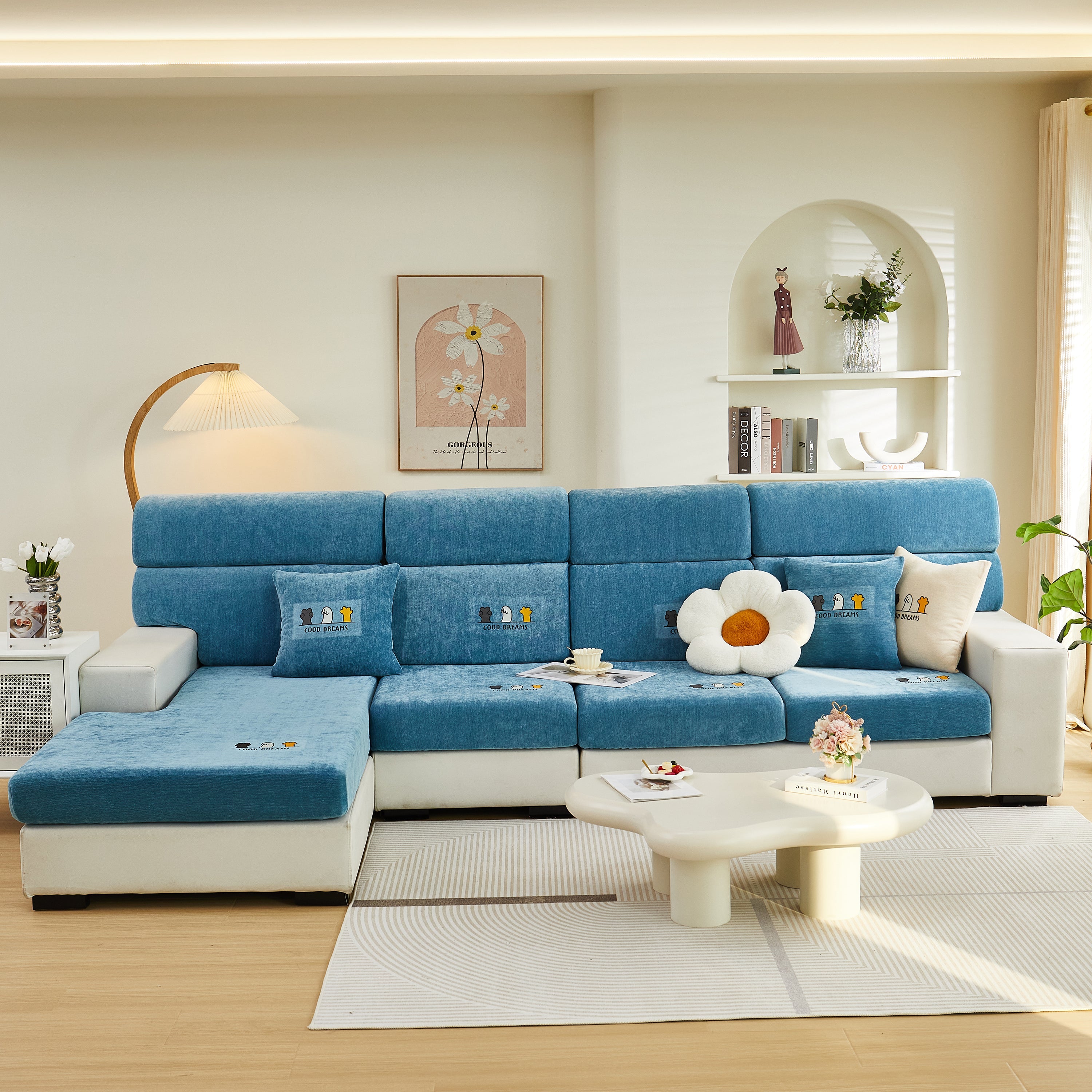 Super Stretch Seat Cushion/couch Slipcover, Solid Couch Cushion Covers Washable Furniture Protector