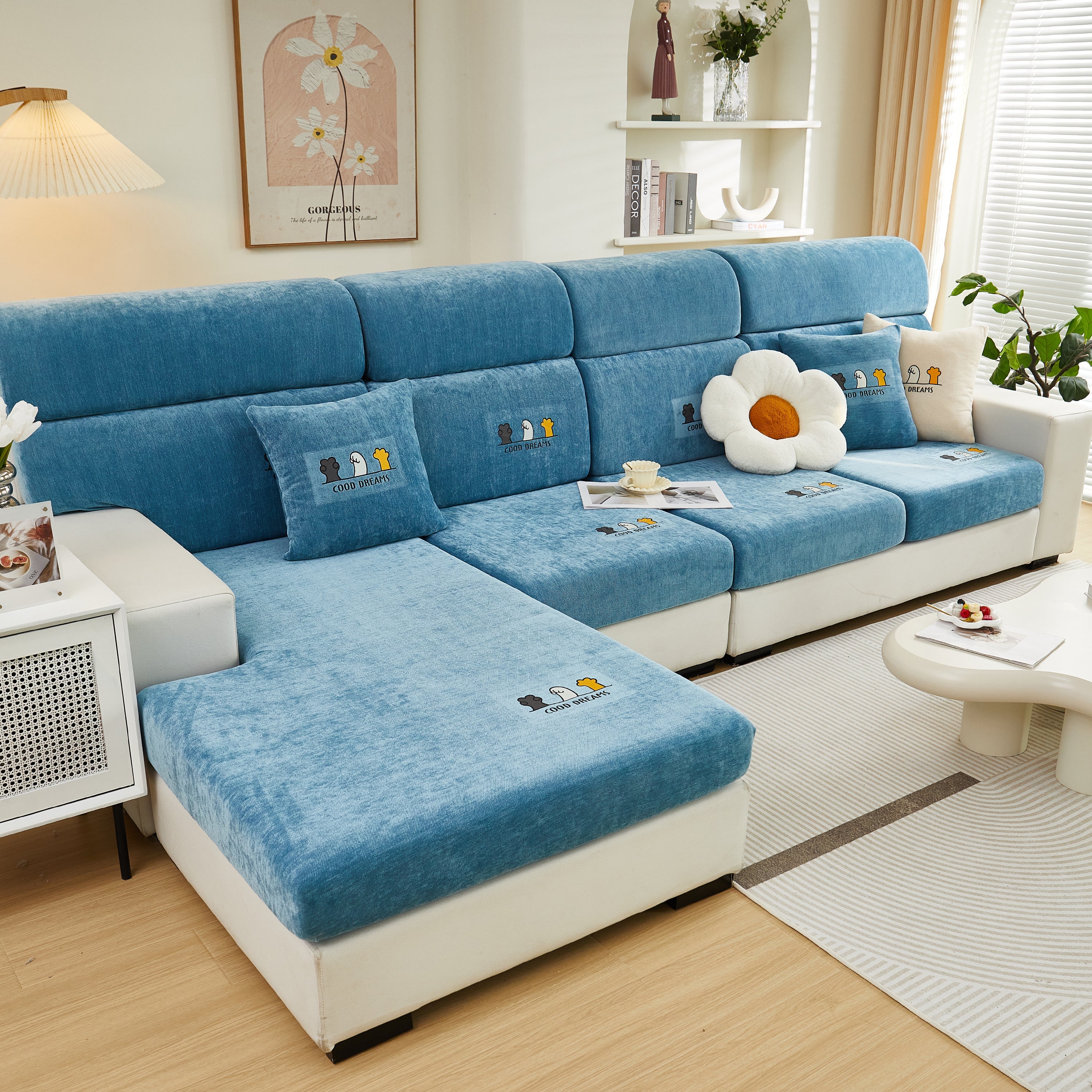 Super Stretch Seat Cushion/couch Slipcover, Solid Couch Cushion Covers Washable Furniture Protector