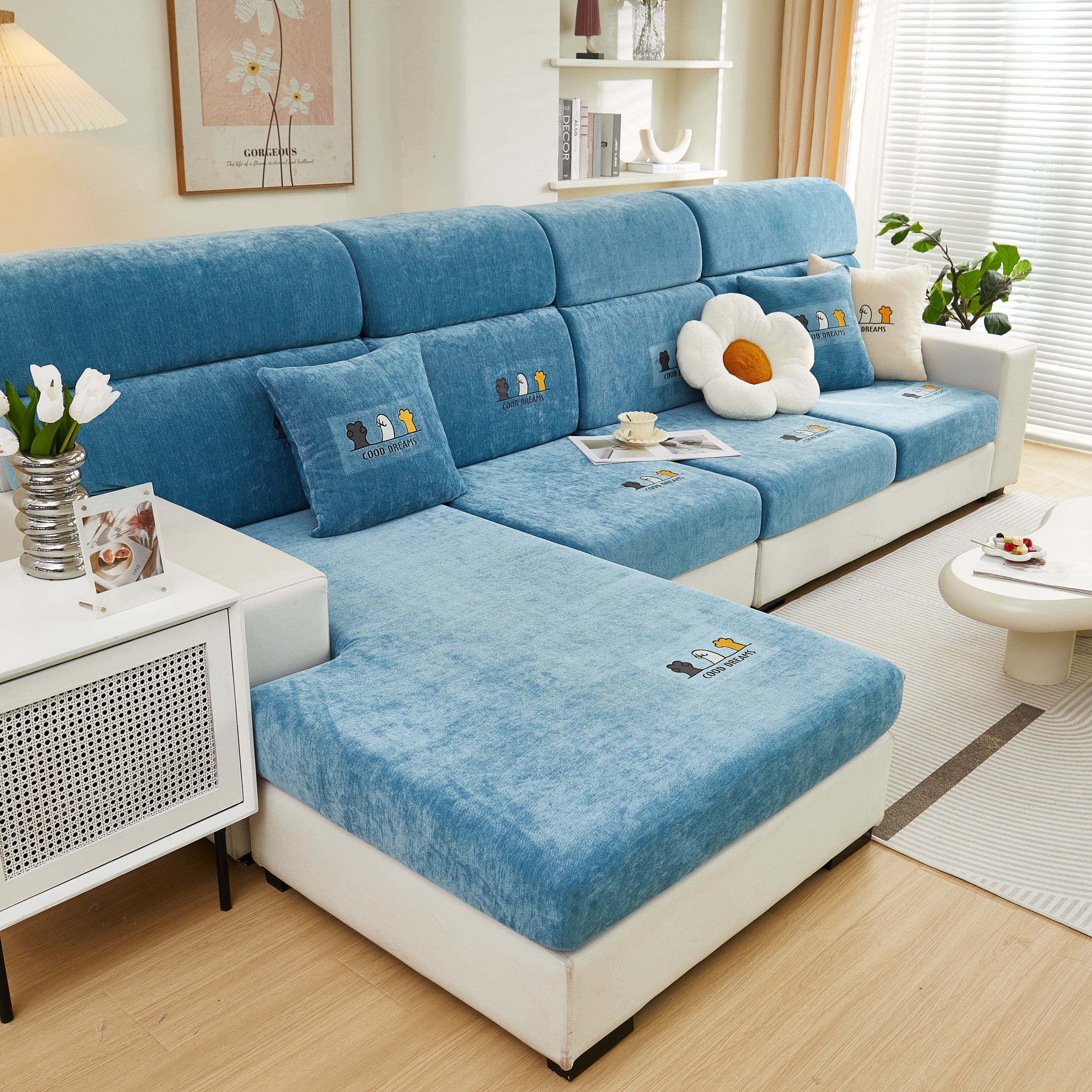 Super Stretch Seat Cushion/couch Slipcover, Solid Couch Cushion Covers Washable Furniture Protector