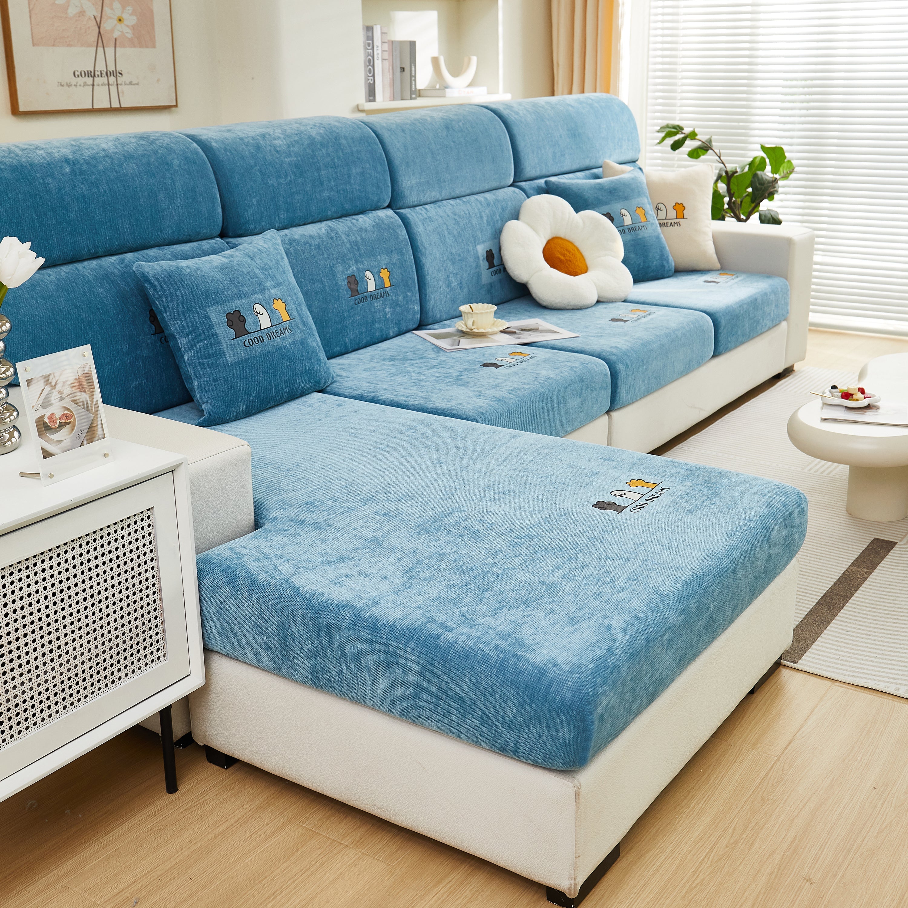 Super Stretch Seat Cushion/couch Slipcover, Solid Couch Cushion Covers Washable Furniture Protector