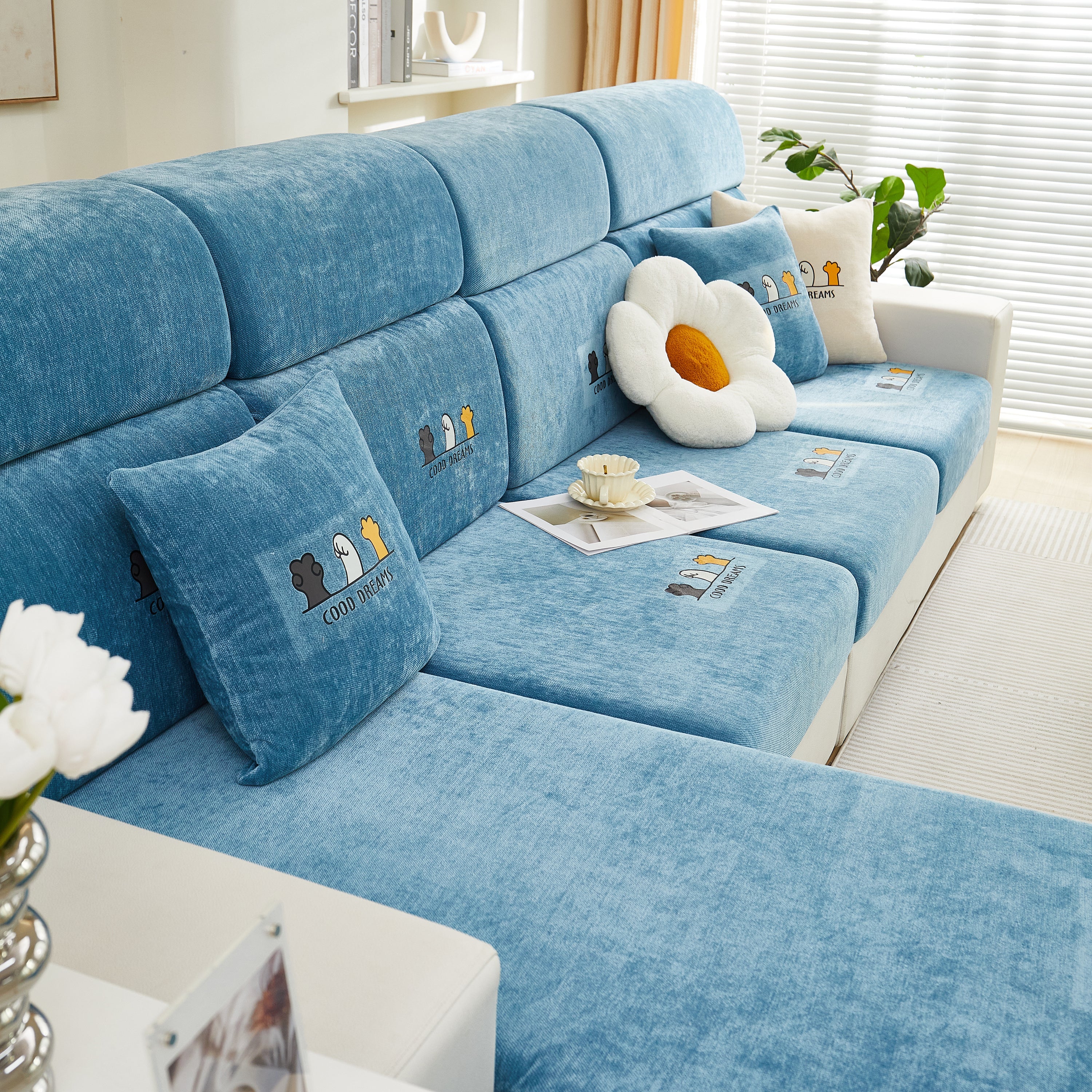 Super Stretch Seat Cushion/couch Slipcover, Solid Couch Cushion Covers Washable Furniture Protector