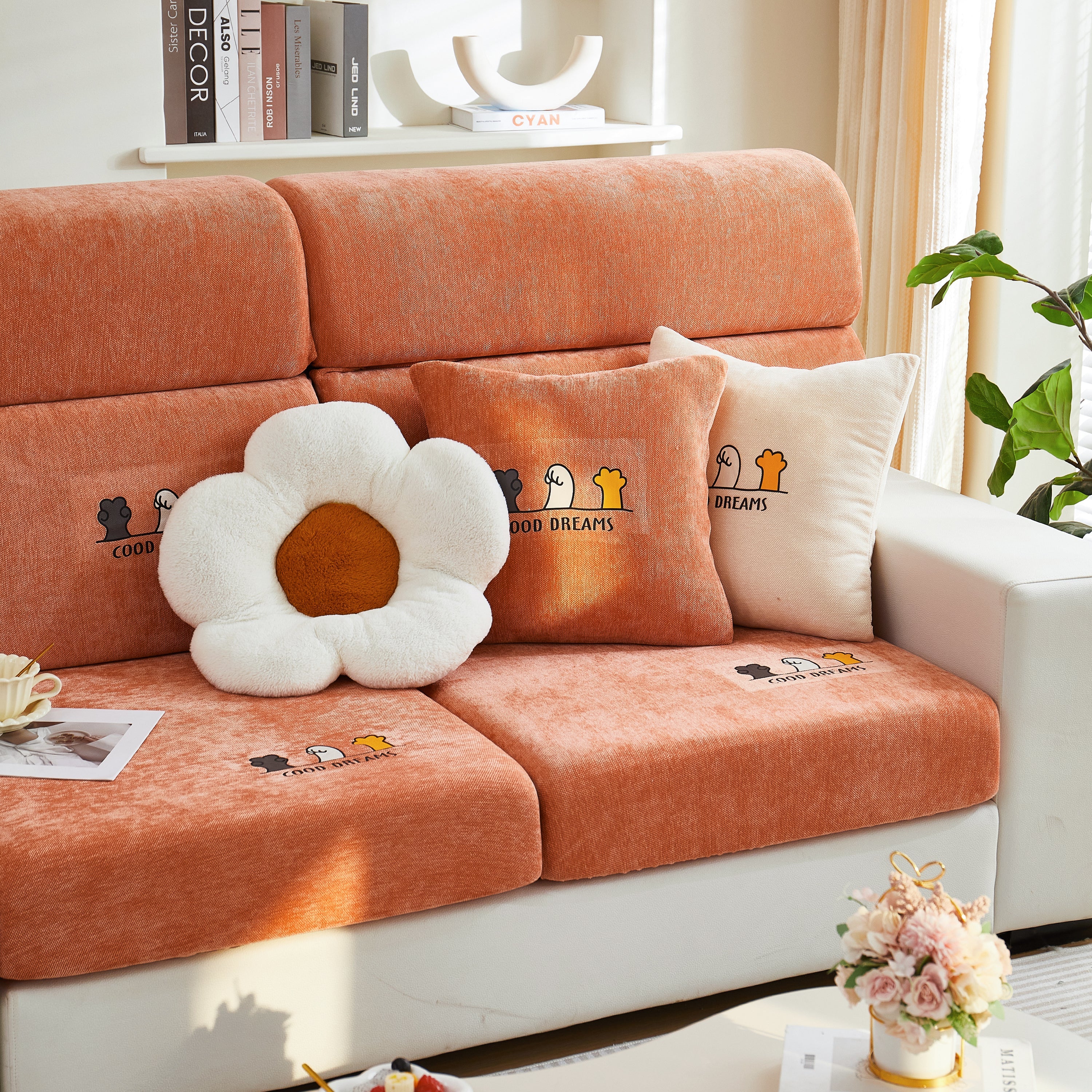 Super Stretch Seat Cushion/couch Slipcover, Solid Couch Cushion Covers Washable Furniture Protector