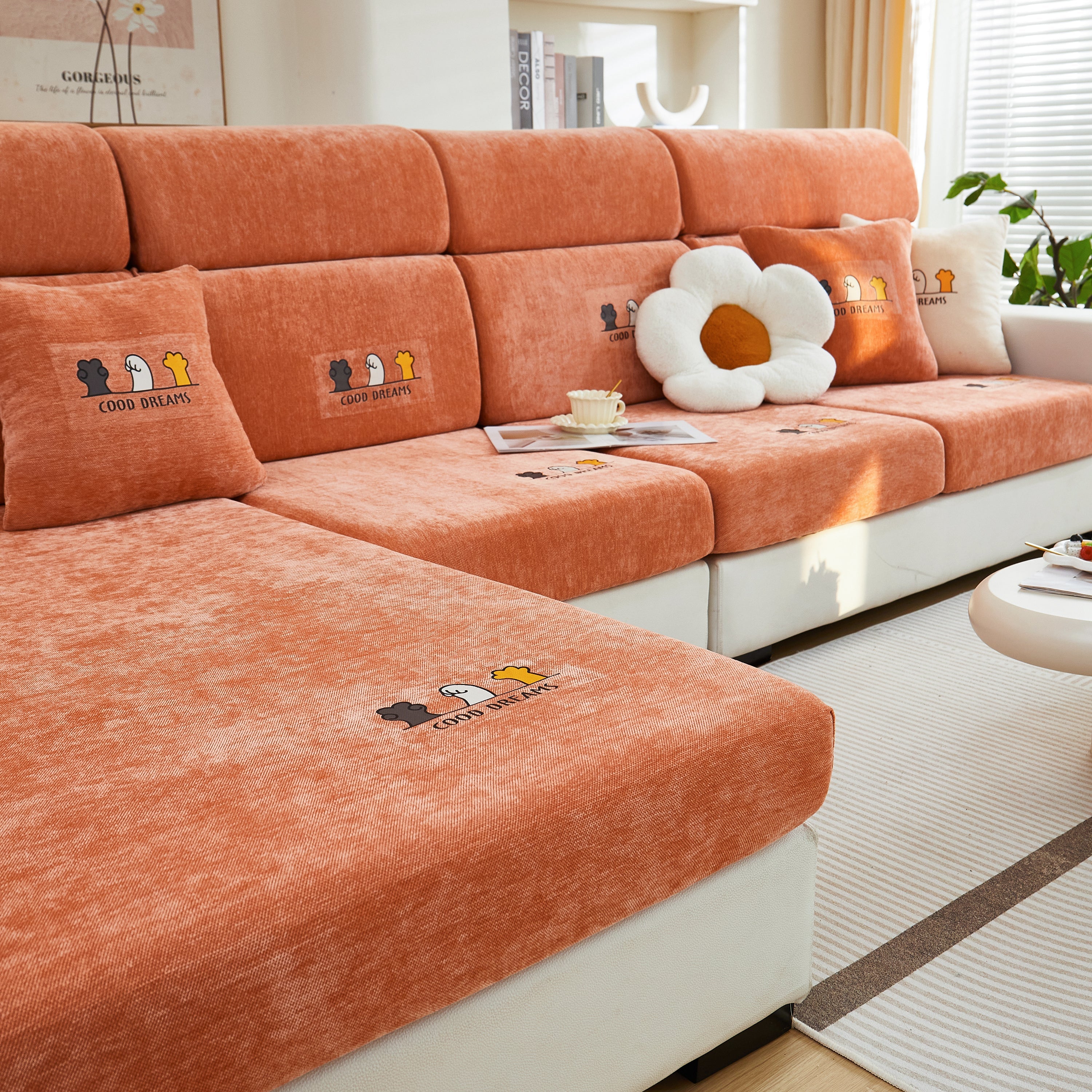 Super Stretch Seat Cushion/couch Slipcover, Solid Couch Cushion Covers Washable Furniture Protector