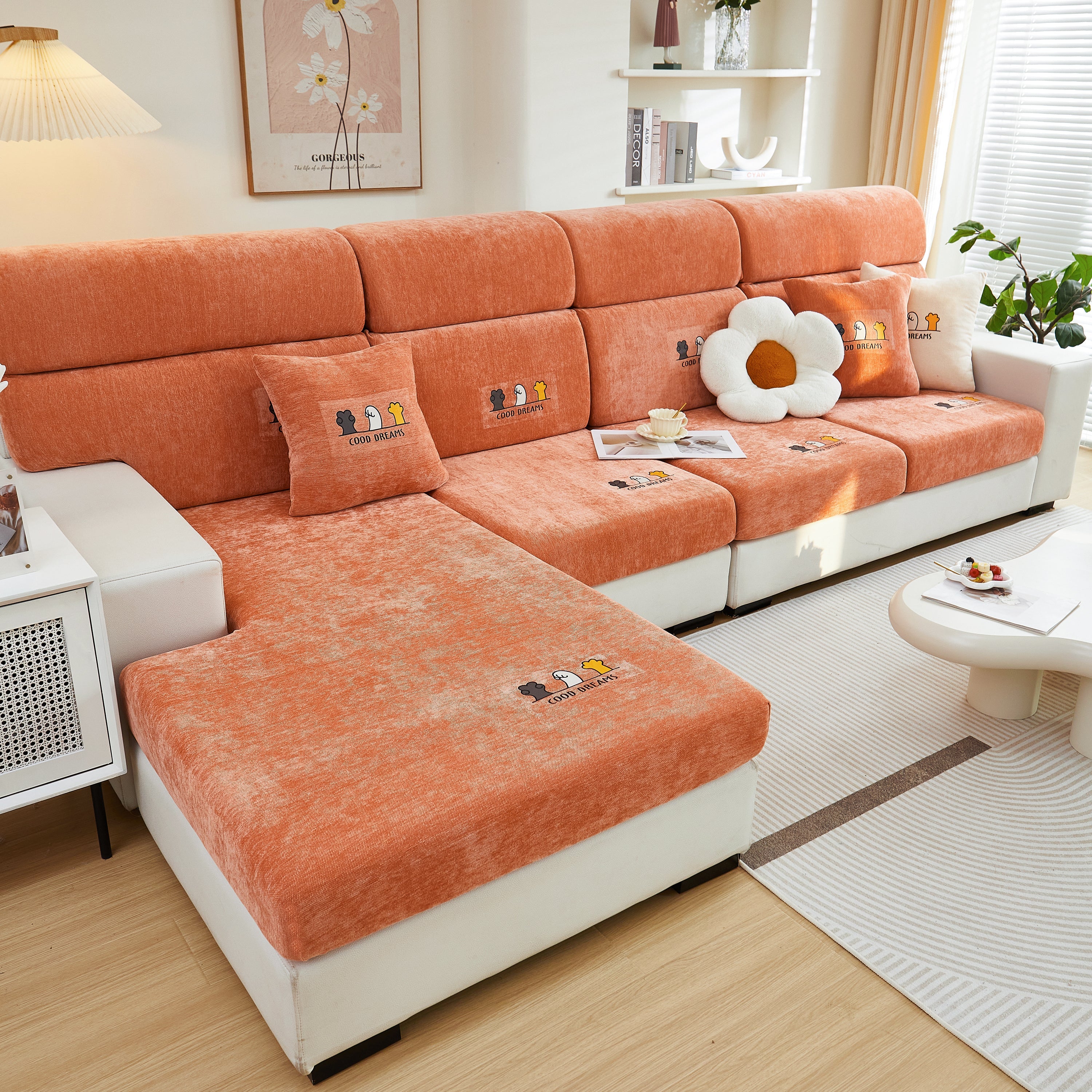 Super Stretch Seat Cushion/couch Slipcover, Solid Couch Cushion Covers Washable Furniture Protector