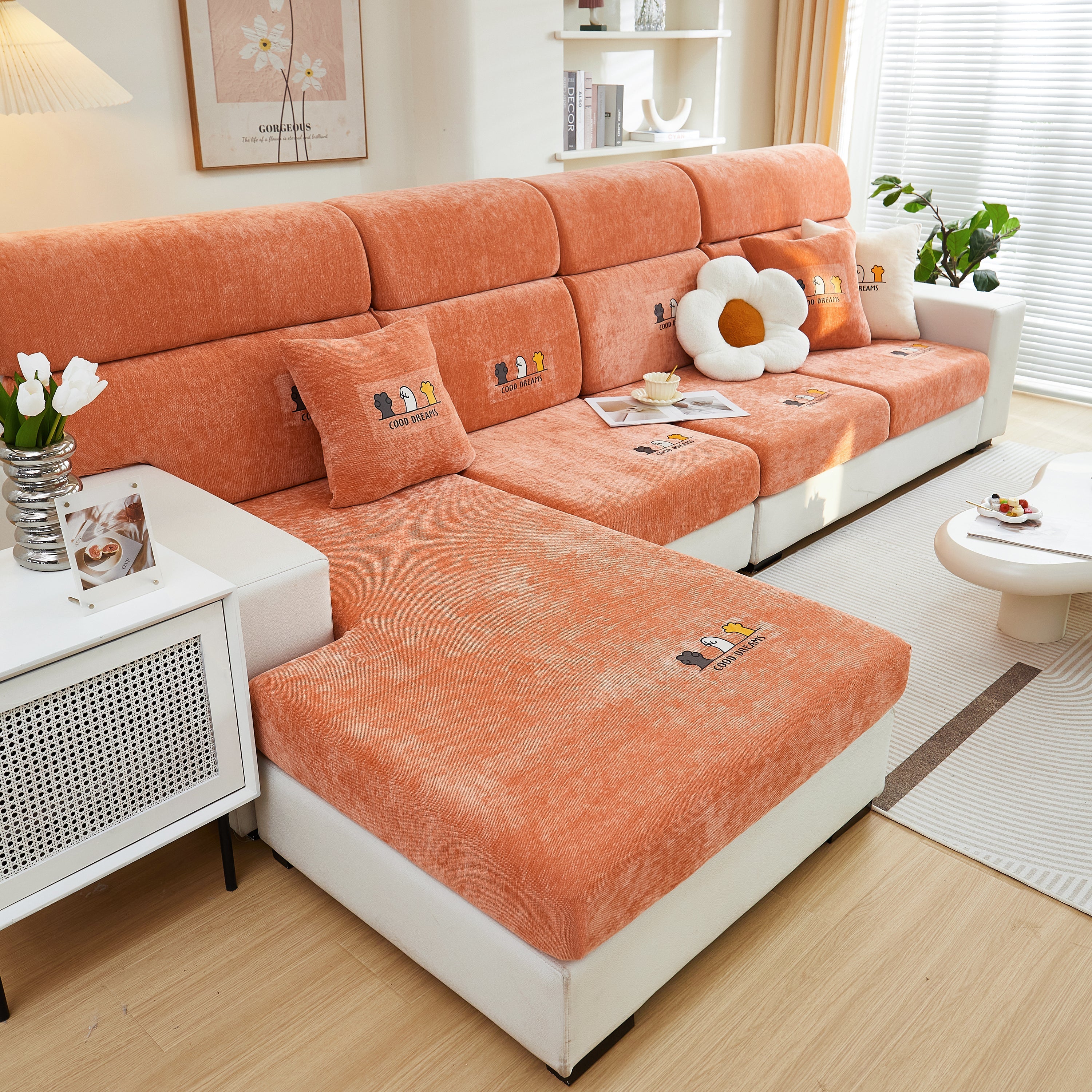 Super Stretch Seat Cushion/couch Slipcover, Solid Couch Cushion Covers Washable Furniture Protector