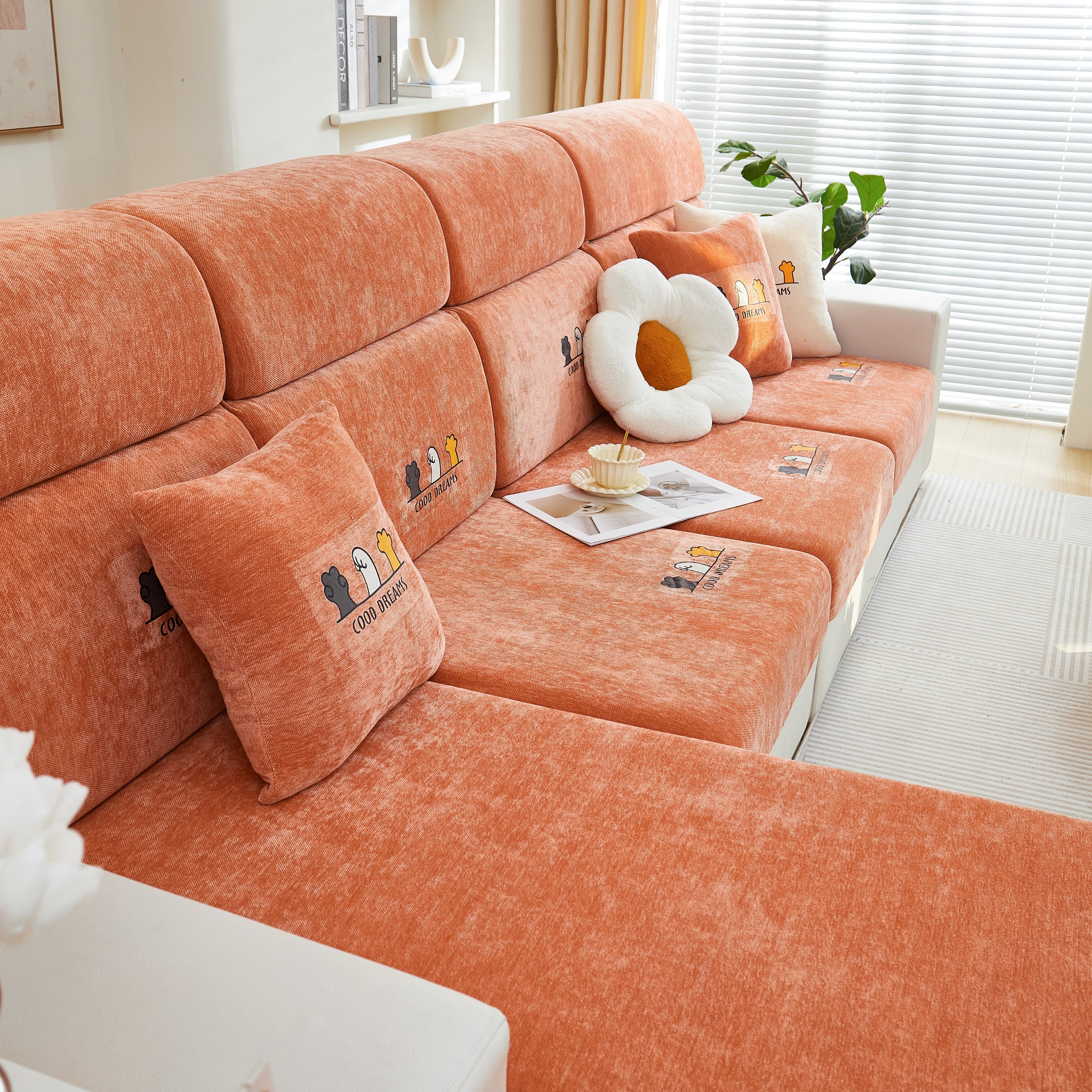 Super Stretch Seat Cushion/couch Slipcover, Solid Couch Cushion Covers Washable Furniture Protector