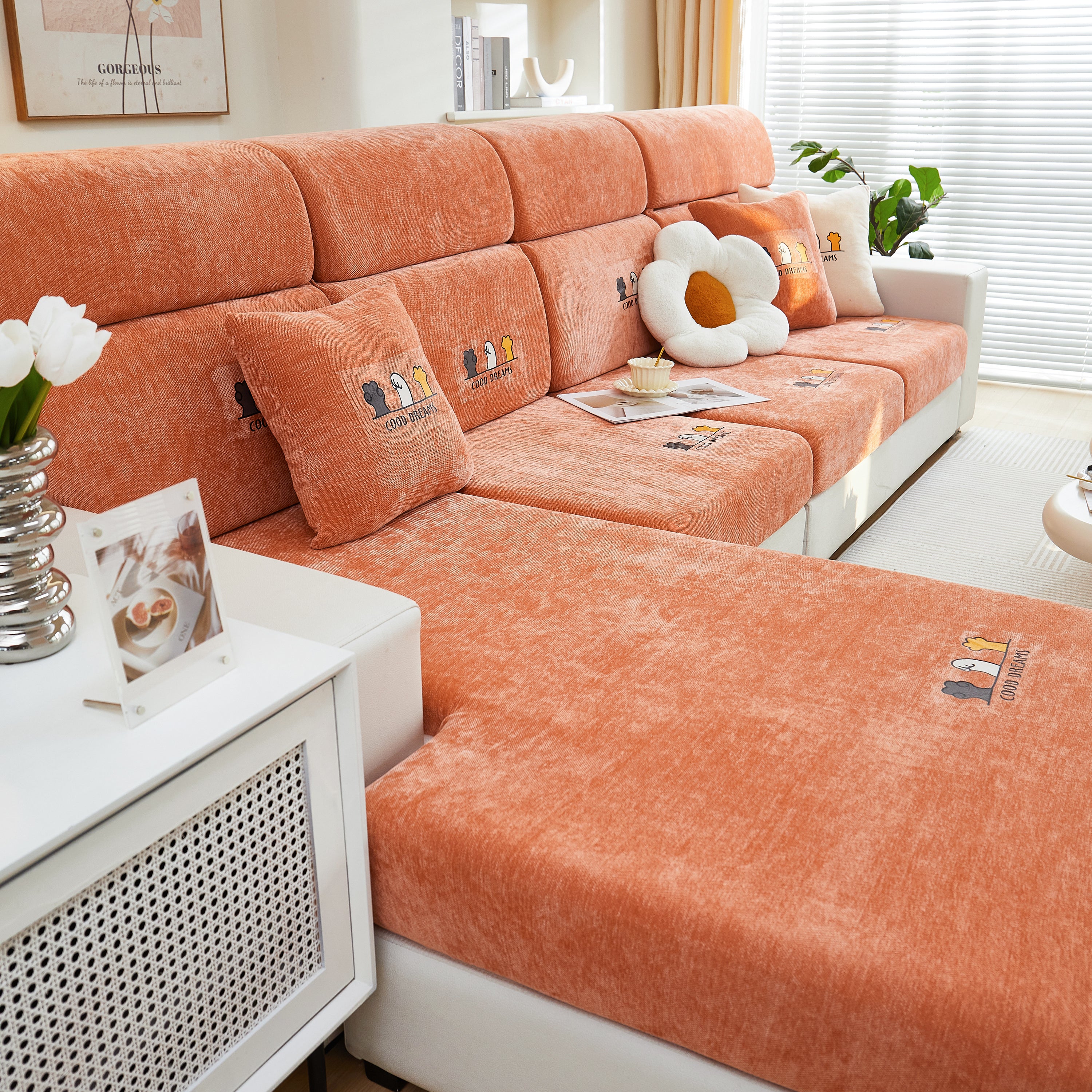 Super Stretch Seat Cushion/couch Slipcover, Solid Couch Cushion Covers Washable Furniture Protector