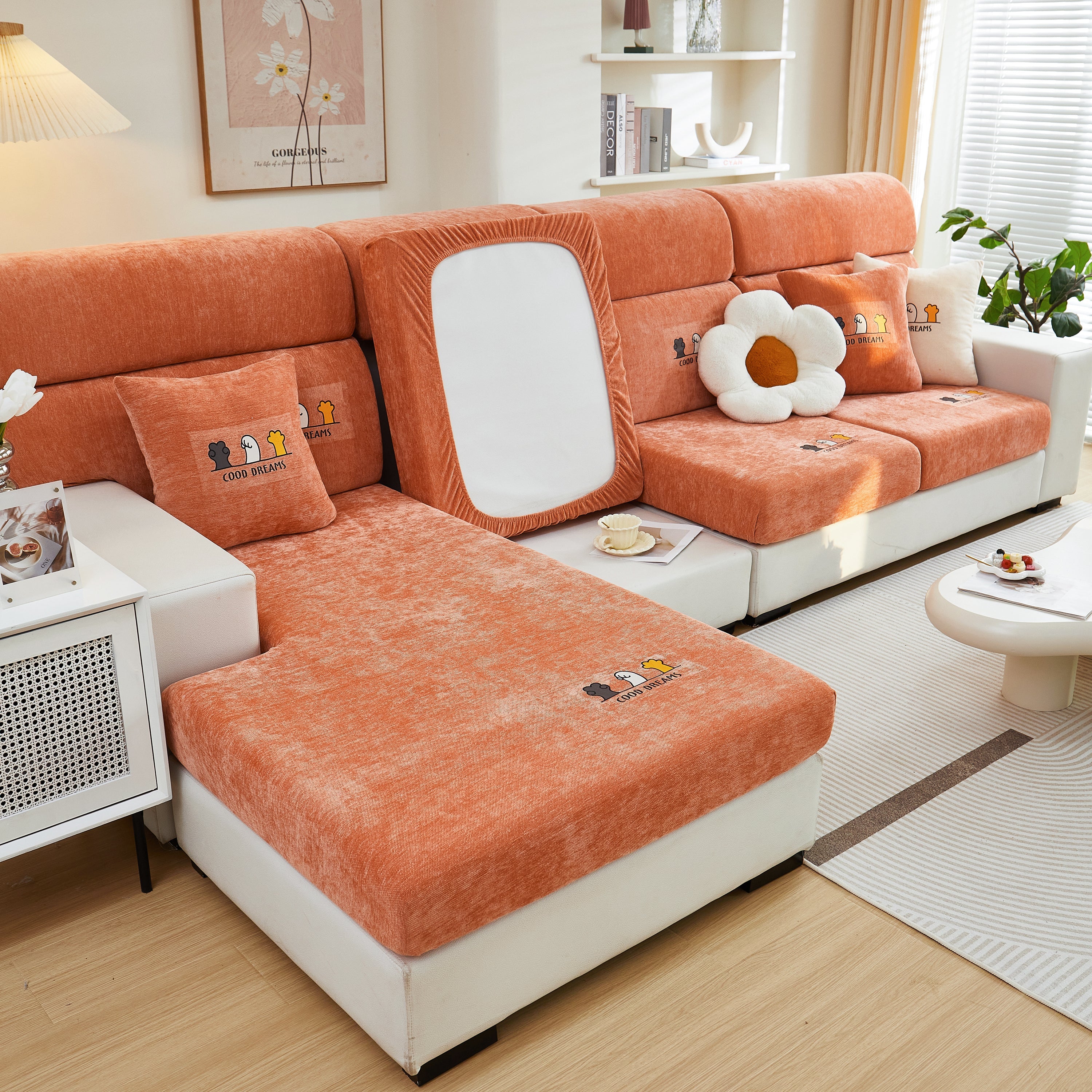 Super Stretch Seat Cushion/couch Slipcover, Solid Couch Cushion Covers Washable Furniture Protector