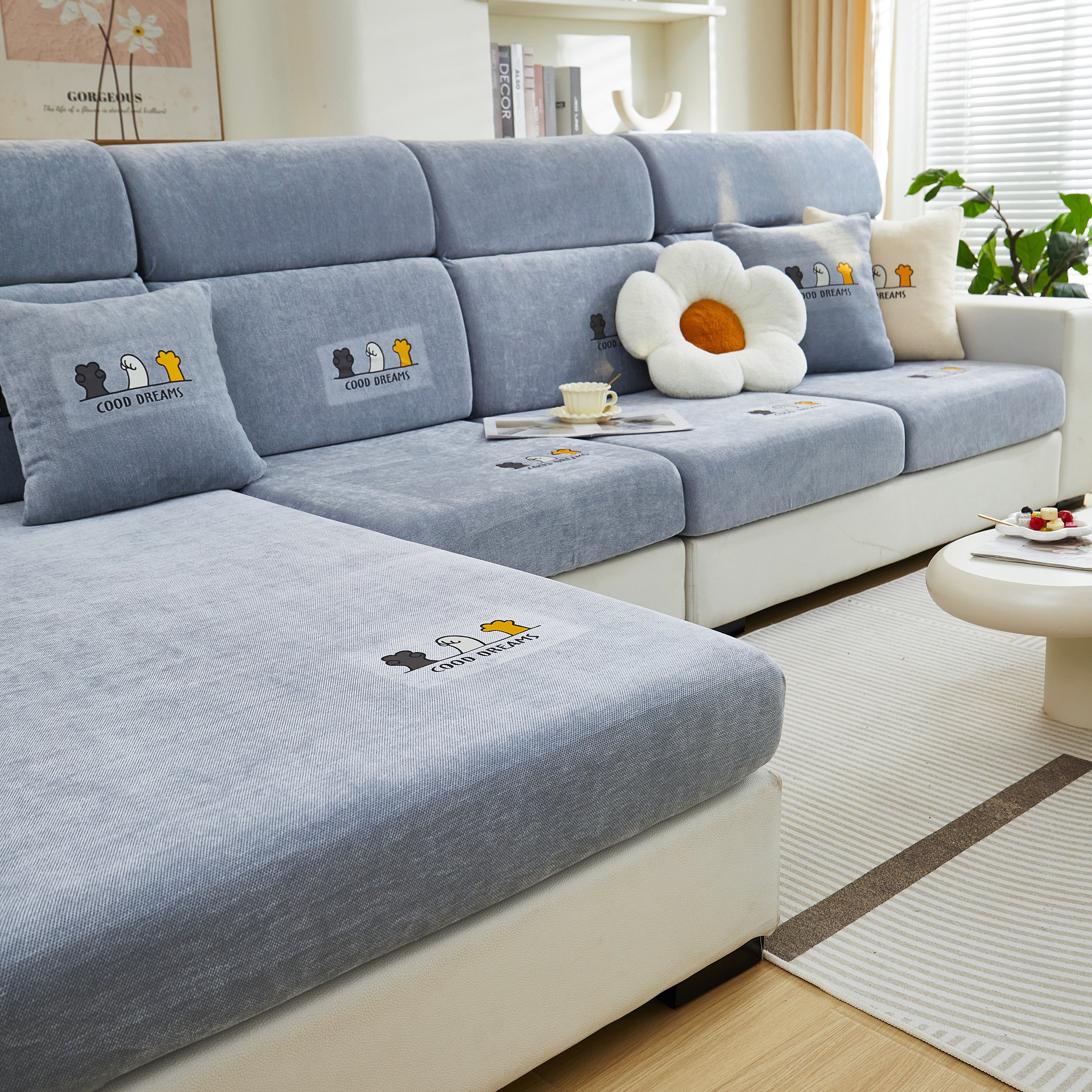 Super Stretch Seat Cushion/couch Slipcover, Solid Couch Cushion Covers Washable Furniture Protector
