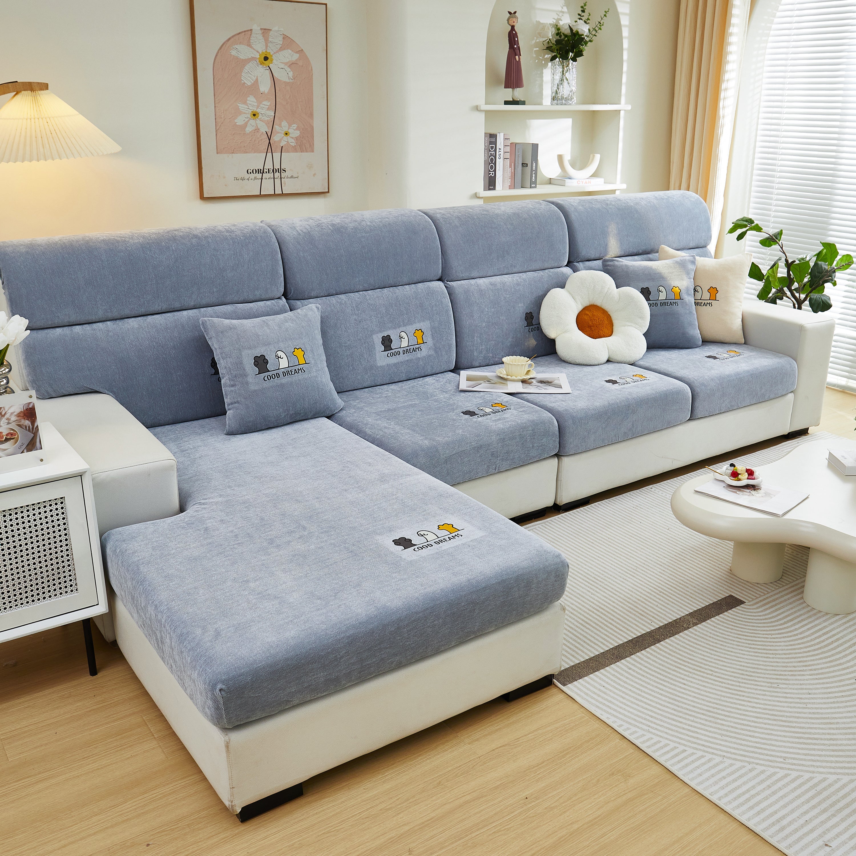 Super Stretch Seat Cushion/couch Slipcover, Solid Couch Cushion Covers Washable Furniture Protector