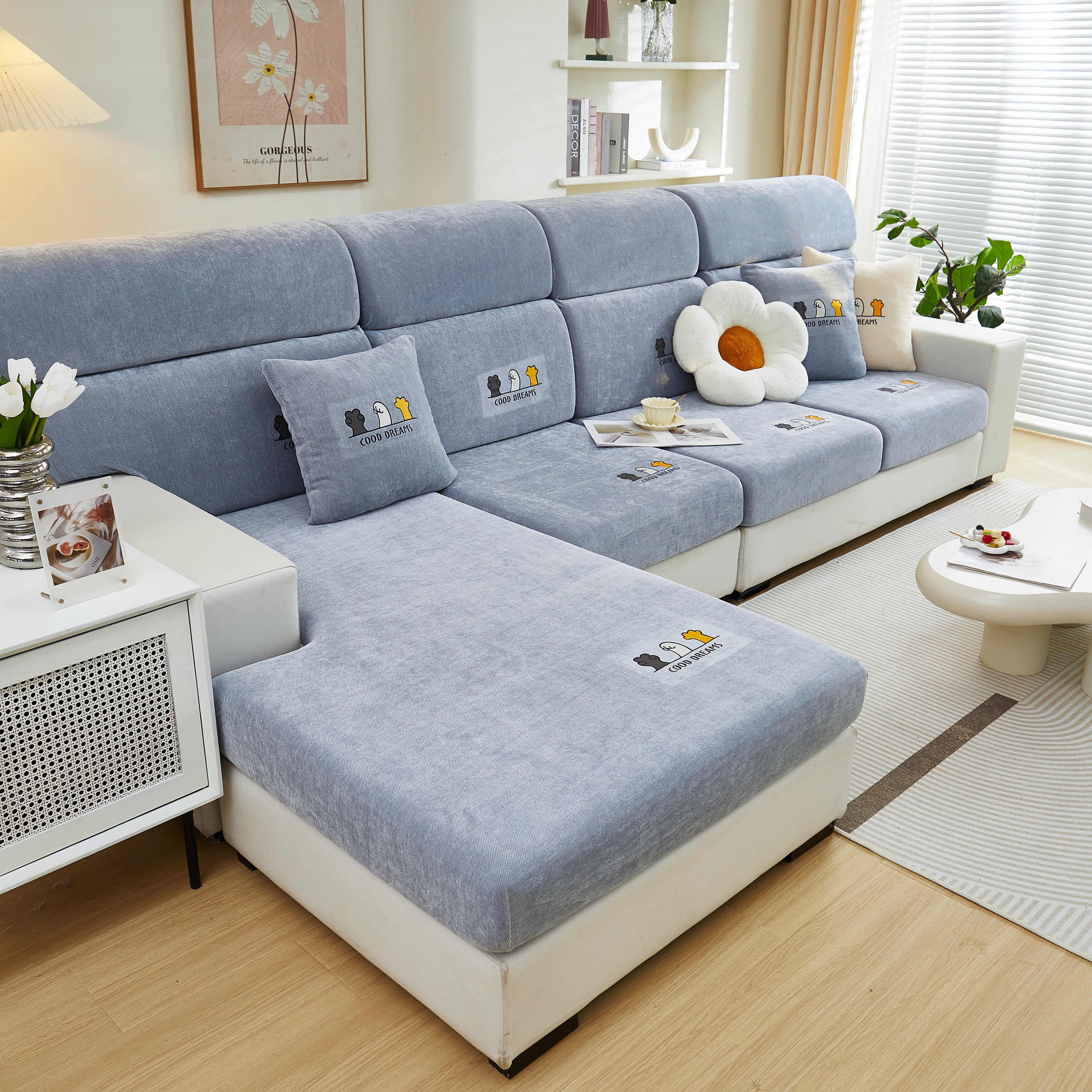 Super Stretch Seat Cushion/couch Slipcover, Solid Couch Cushion Covers Washable Furniture Protector