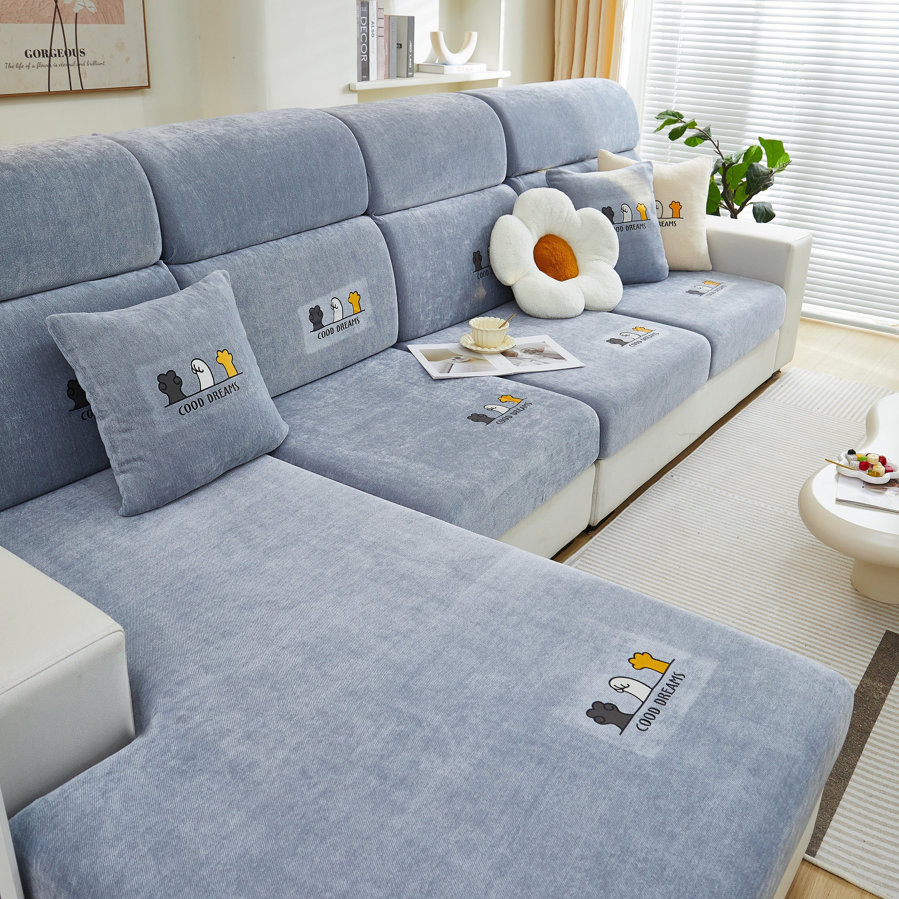 Super Stretch Seat Cushion/couch Slipcover, Solid Couch Cushion Covers Washable Furniture Protector