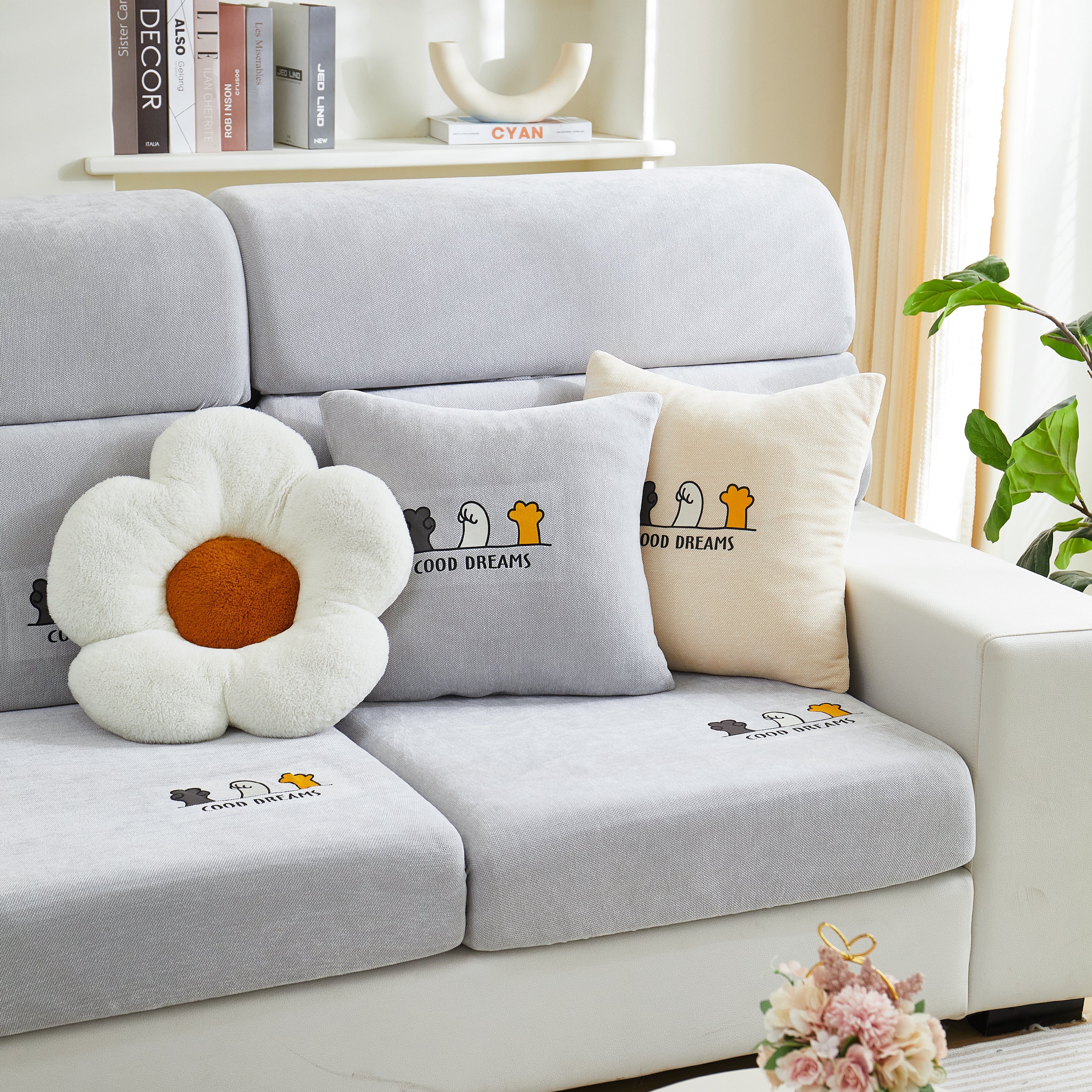 Super Stretch Seat Cushion/couch Slipcover, Solid Couch Cushion Covers Washable Furniture Protector