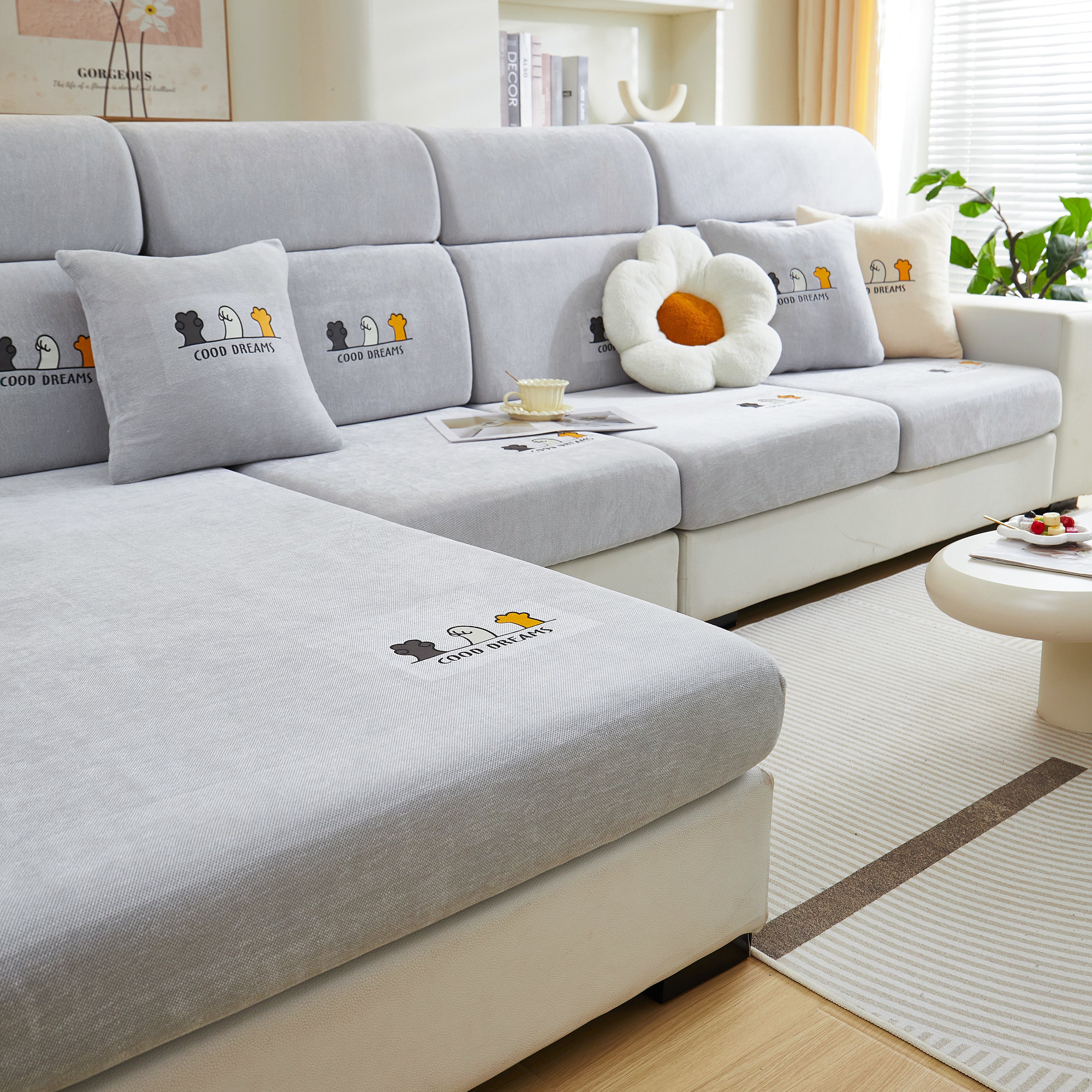 Super Stretch Seat Cushion/couch Slipcover, Solid Couch Cushion Covers Washable Furniture Protector