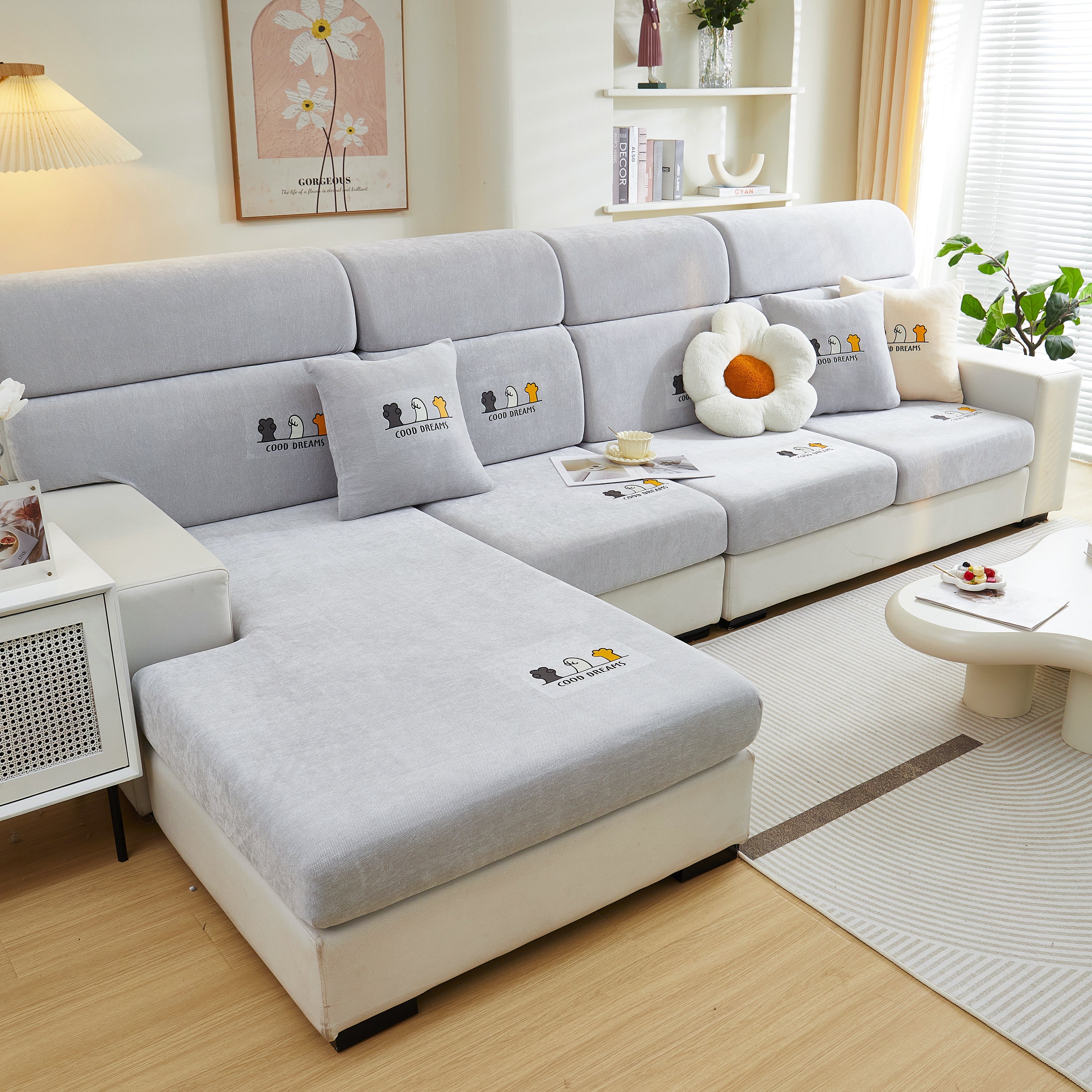 Super Stretch Seat Cushion/couch Slipcover, Solid Couch Cushion Covers Washable Furniture Protector