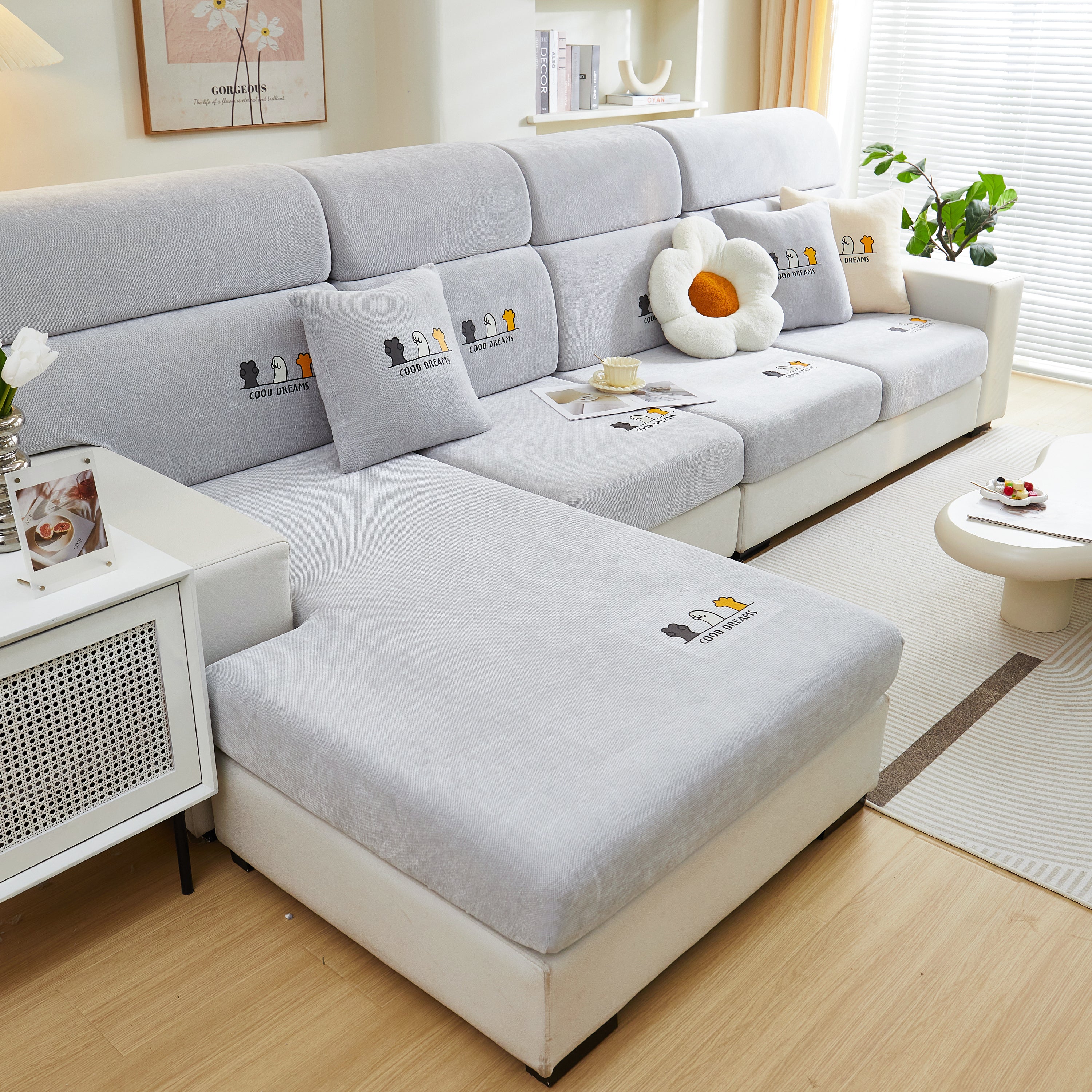 Super Stretch Seat Cushion/couch Slipcover, Solid Couch Cushion Covers Washable Furniture Protector