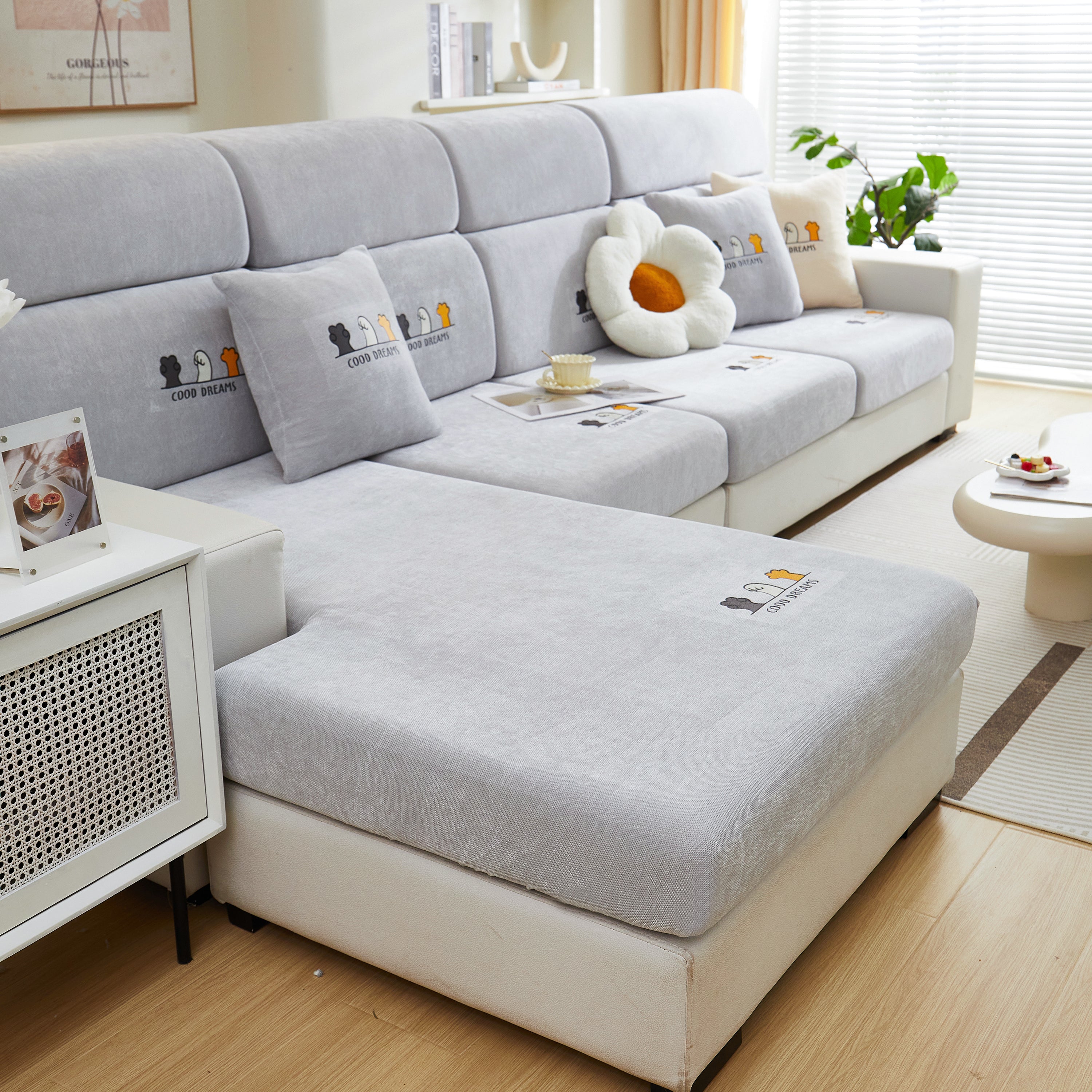 Super Stretch Seat Cushion/couch Slipcover, Solid Couch Cushion Covers Washable Furniture Protector