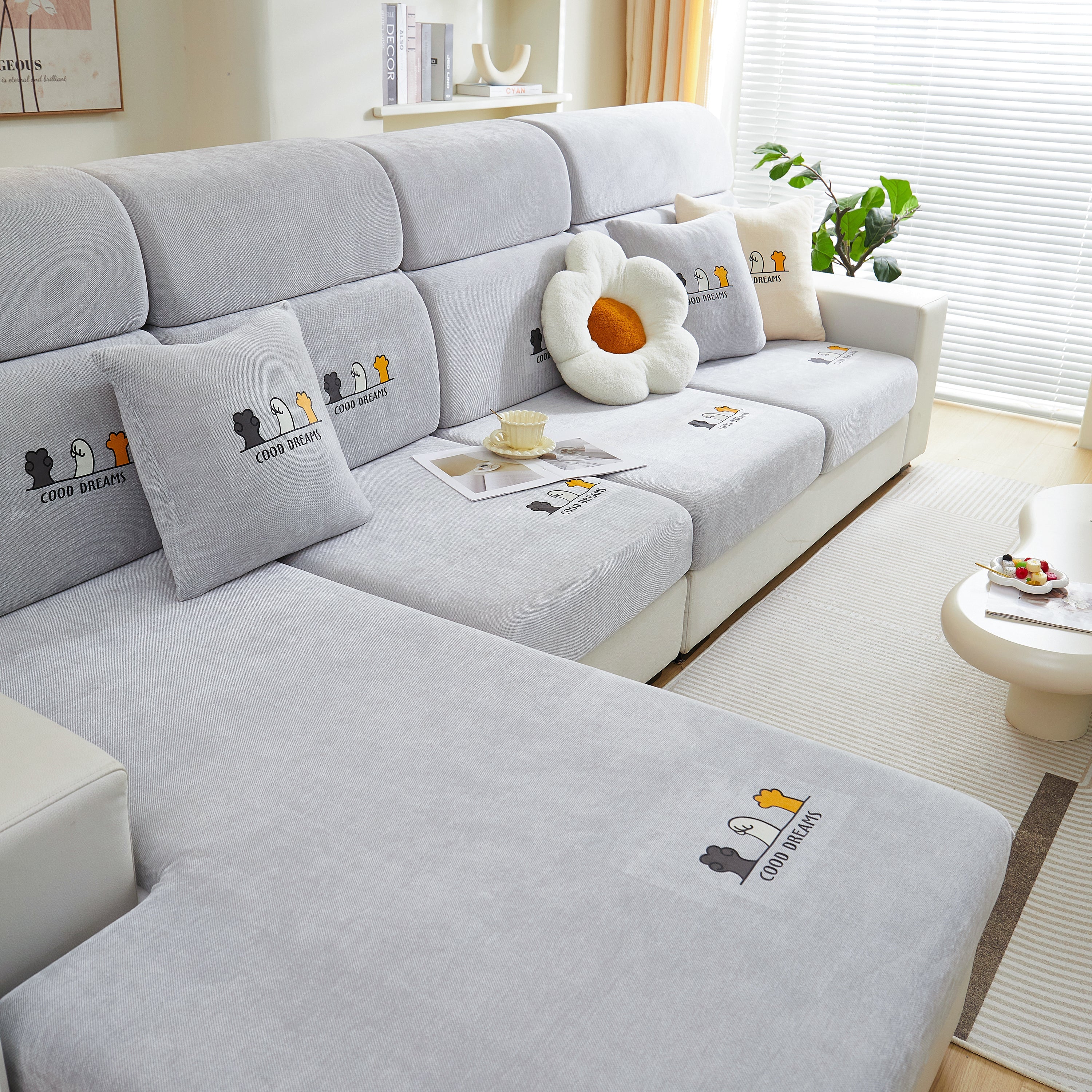 Super Stretch Seat Cushion/couch Slipcover, Solid Couch Cushion Covers Washable Furniture Protector