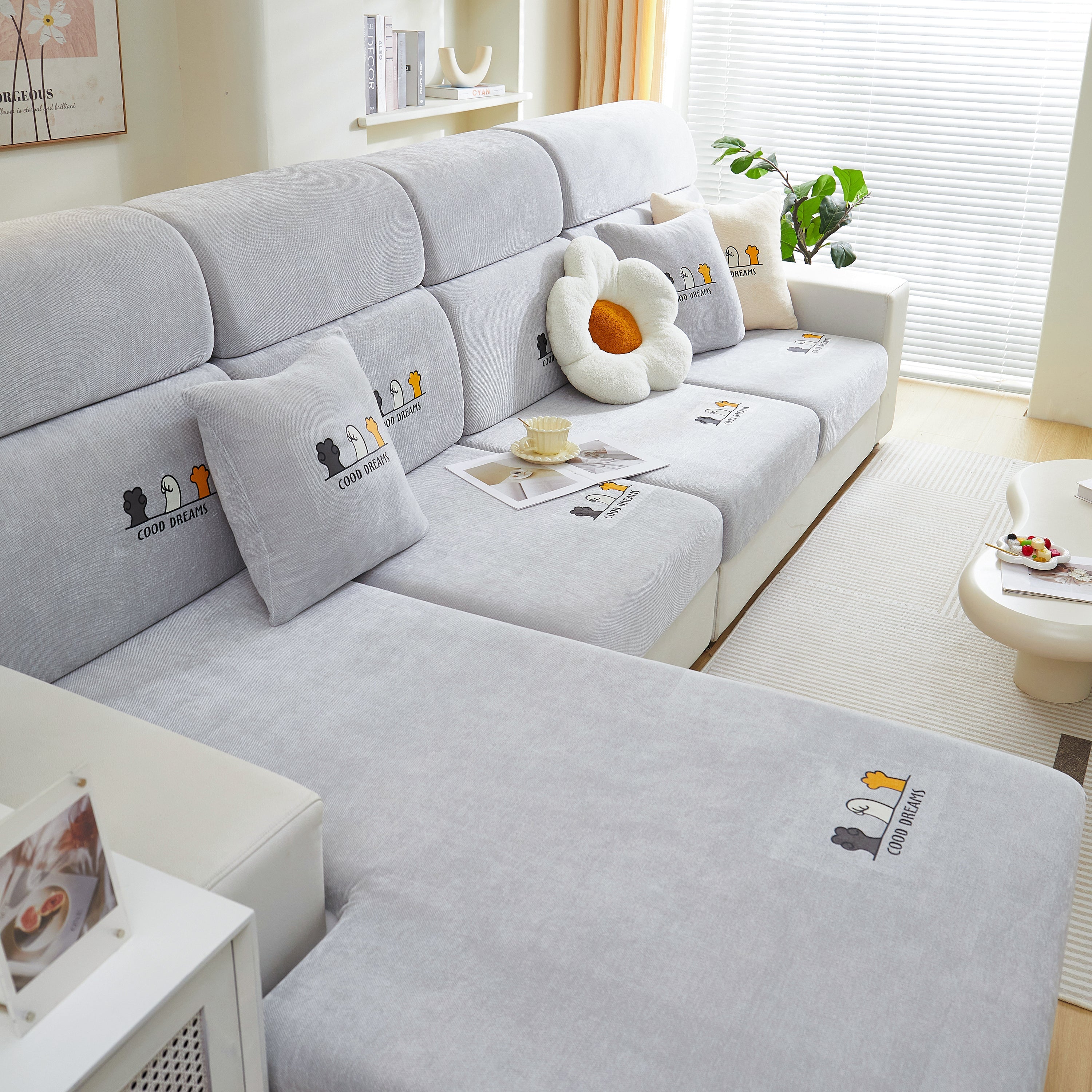 Super Stretch Seat Cushion/couch Slipcover, Solid Couch Cushion Covers Washable Furniture Protector