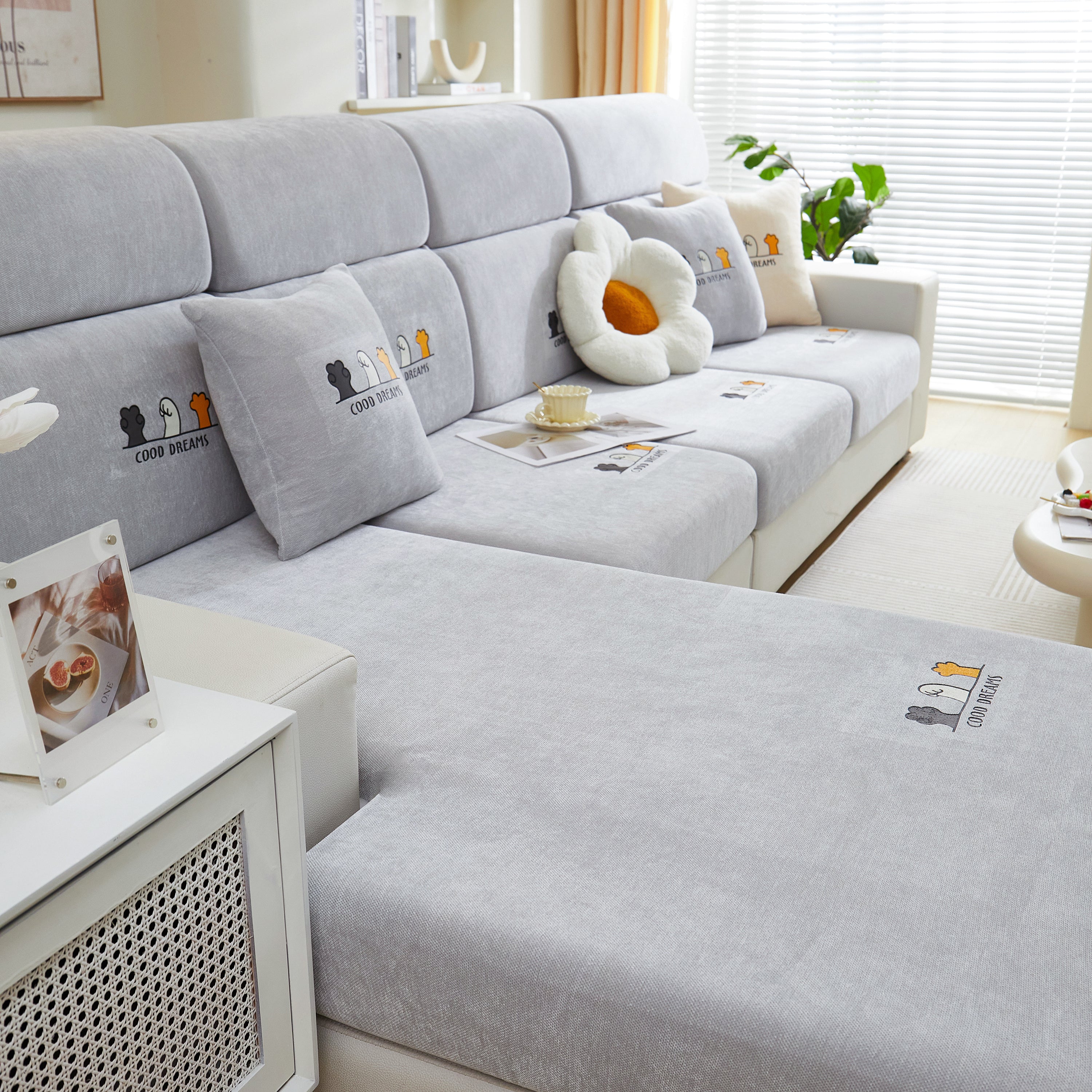 Super Stretch Seat Cushion/couch Slipcover, Solid Couch Cushion Covers Washable Furniture Protector