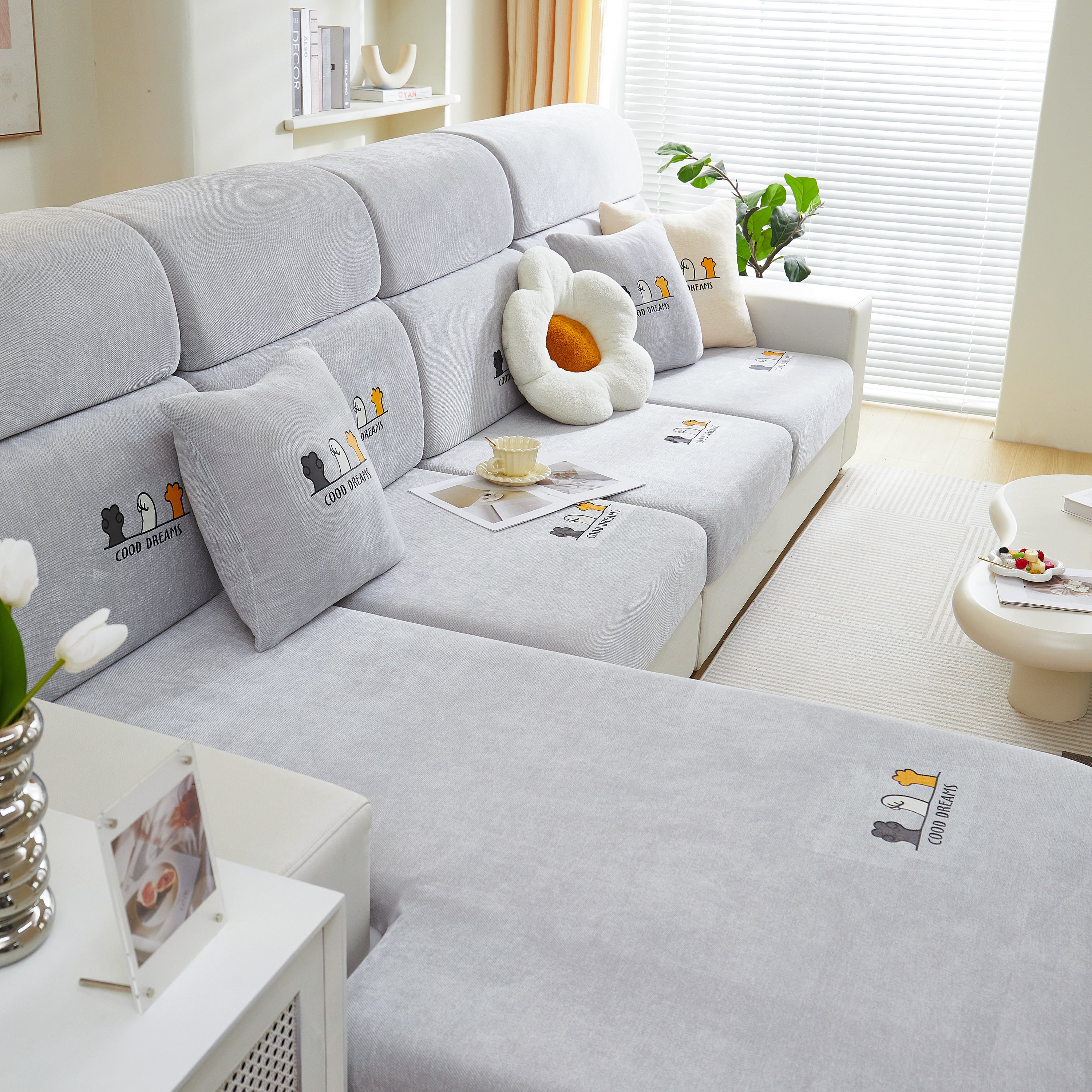 Super Stretch Seat Cushion/couch Slipcover, Solid Couch Cushion Covers Washable Furniture Protector