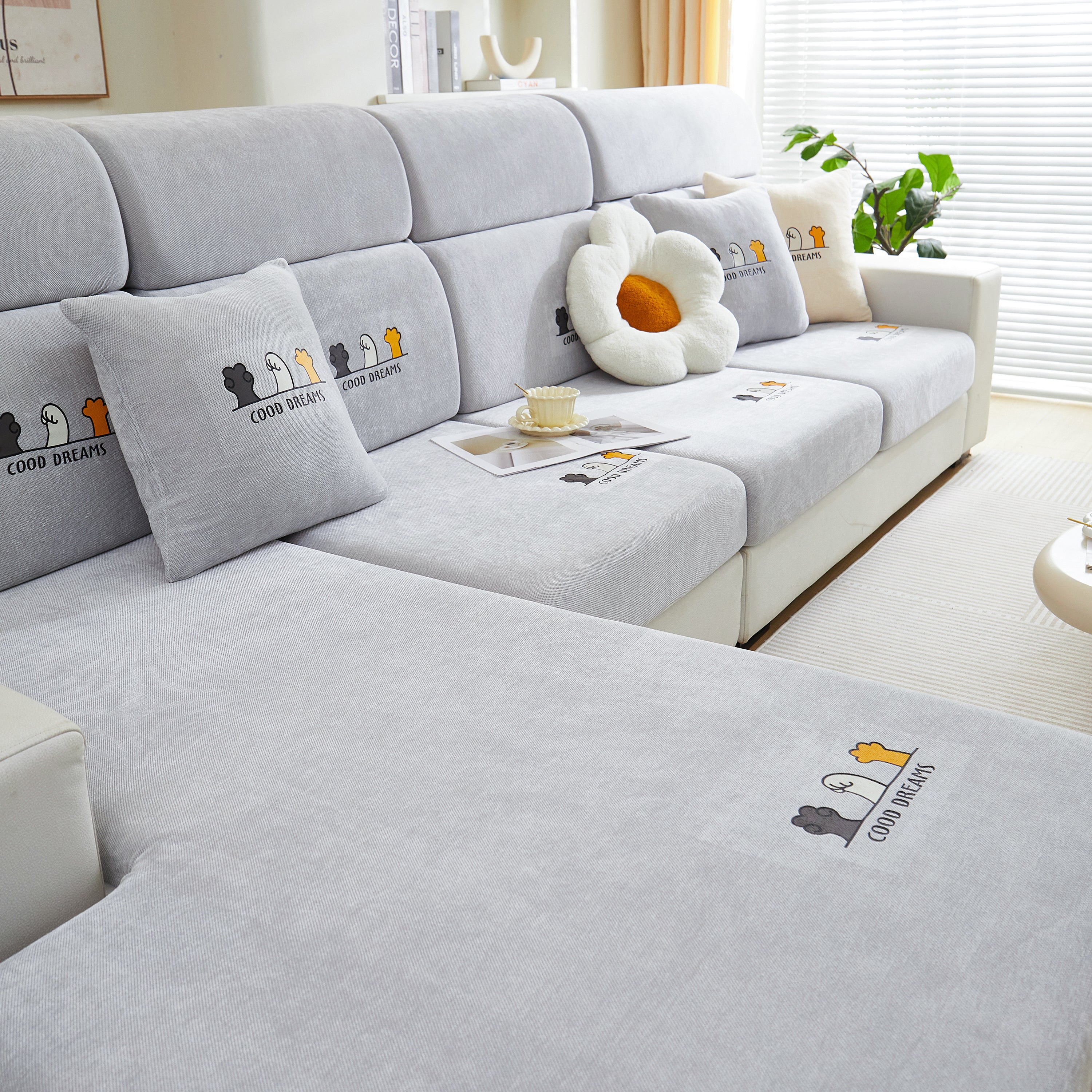 Super Stretch Seat Cushion/couch Slipcover, Solid Couch Cushion Covers Washable Furniture Protector