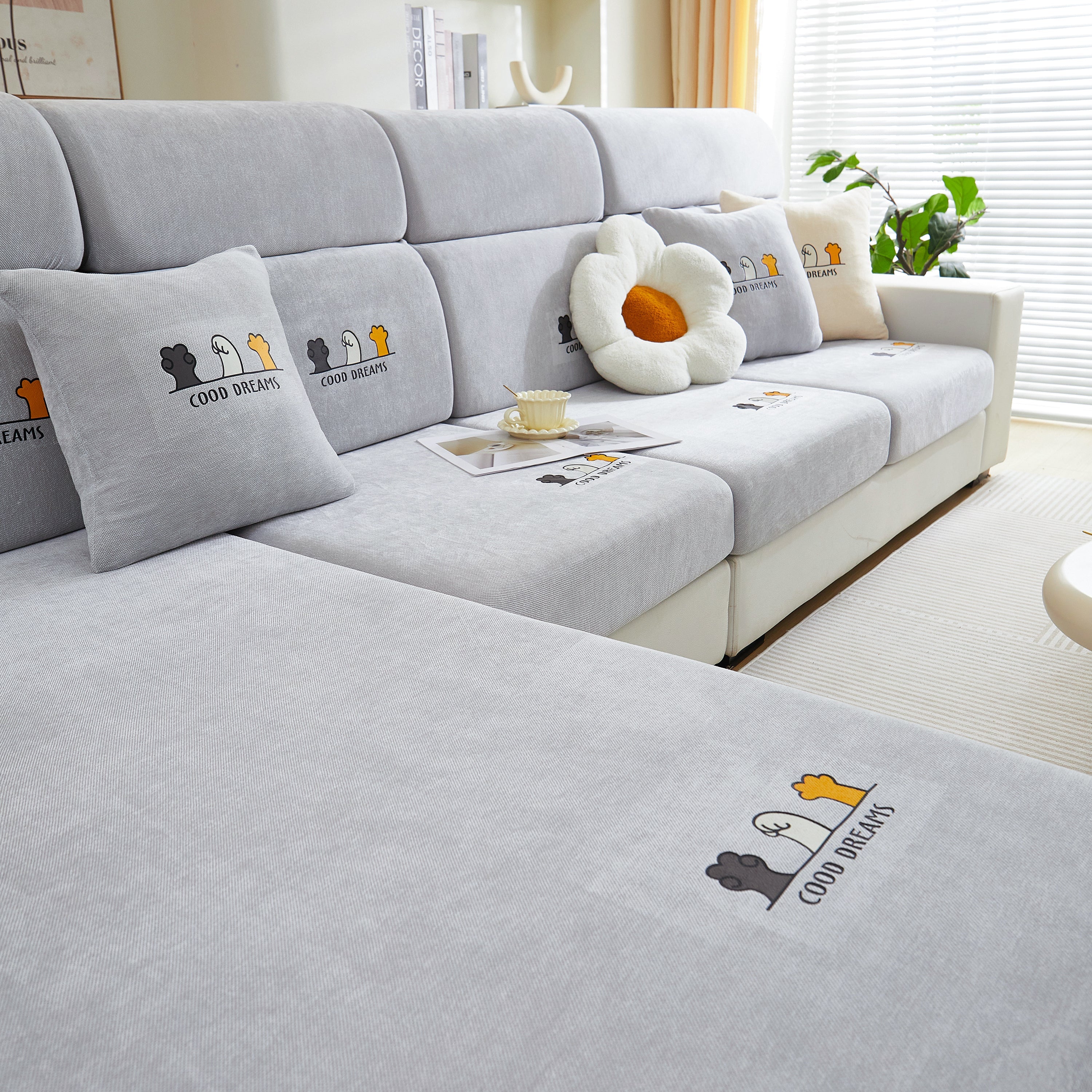 Super Stretch Seat Cushion/couch Slipcover, Solid Couch Cushion Covers Washable Furniture Protector