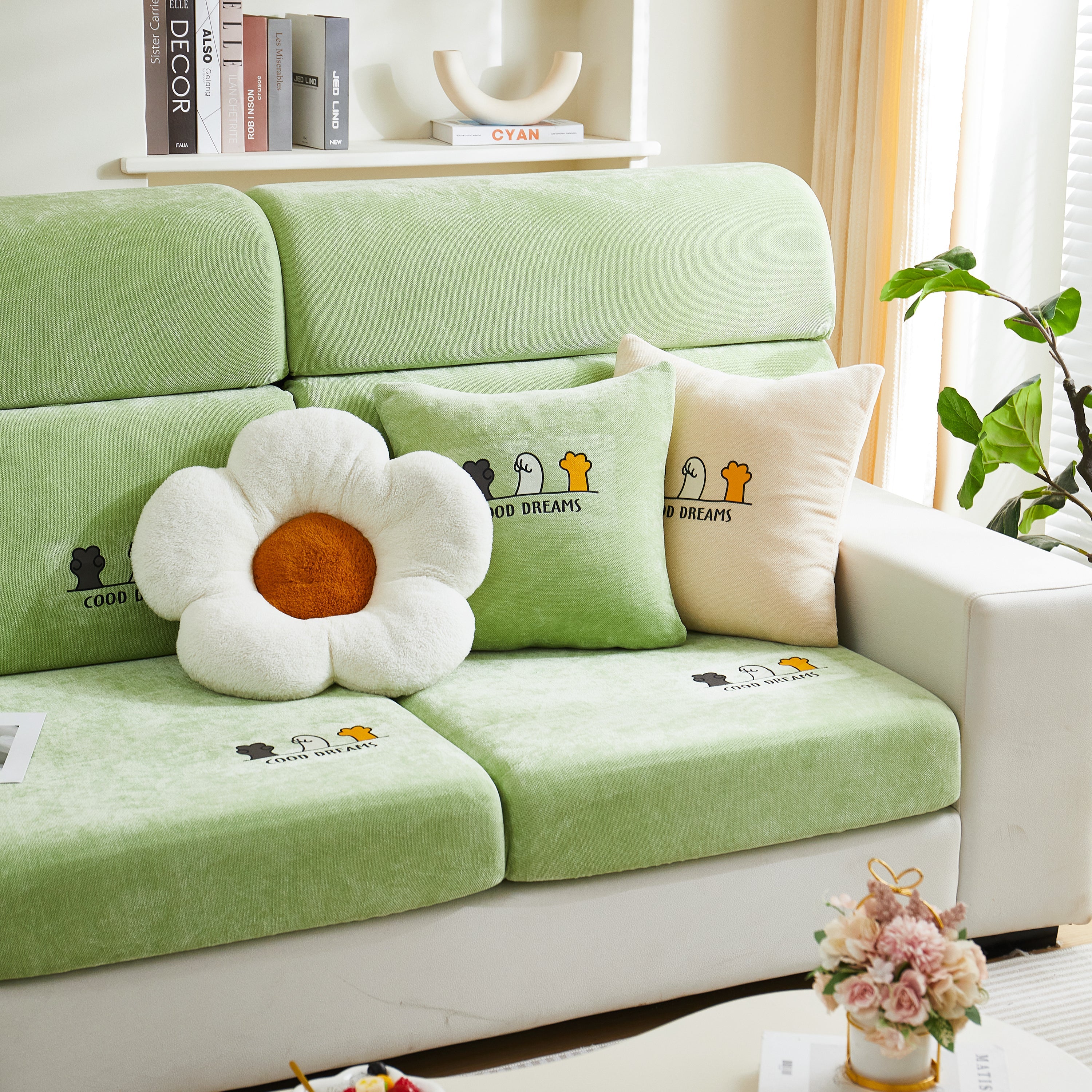 Super Stretch Seat Cushion/couch Slipcover, Solid Couch Cushion Covers Washable Furniture Protector