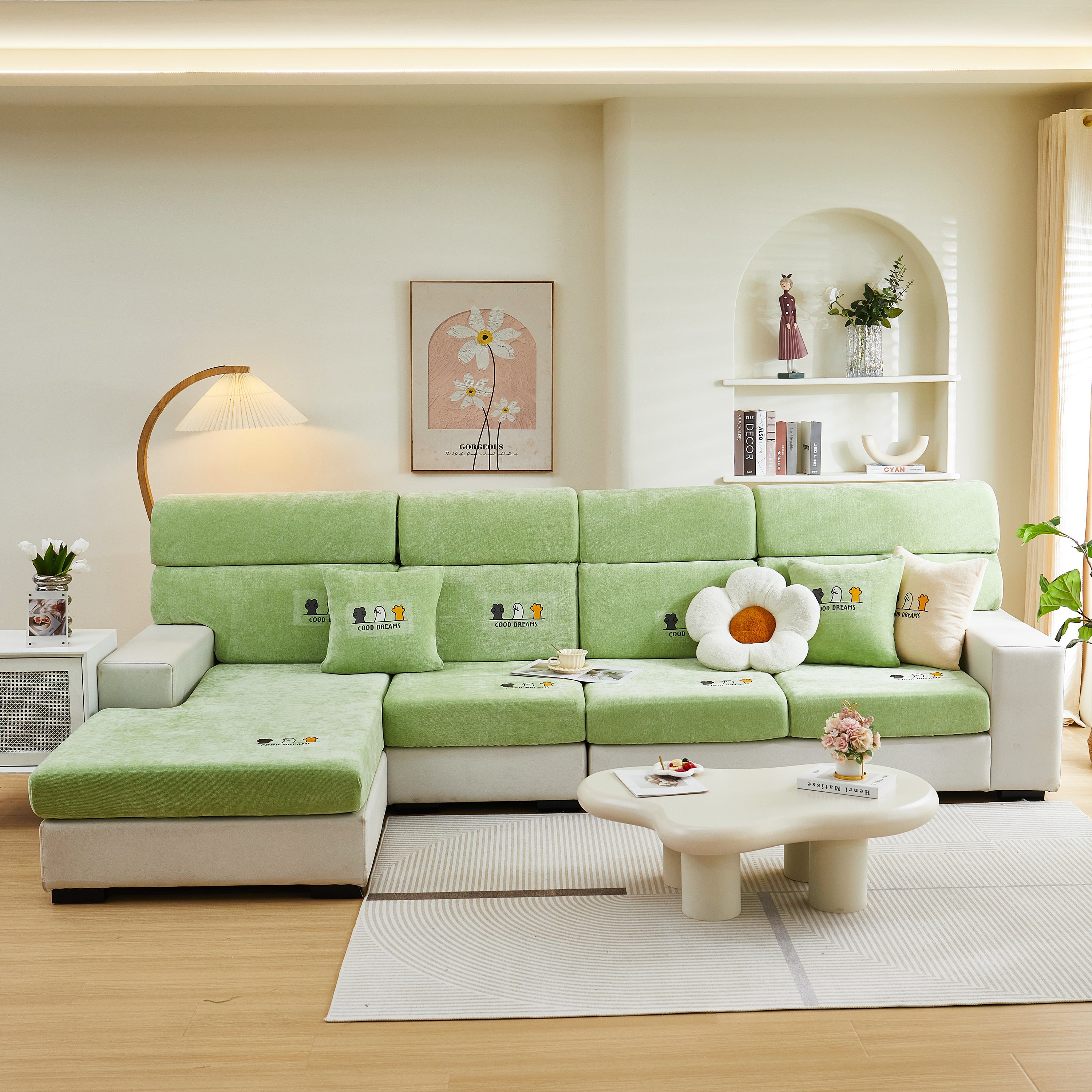 Super Stretch Seat Cushion/couch Slipcover, Solid Couch Cushion Covers Washable Furniture Protector