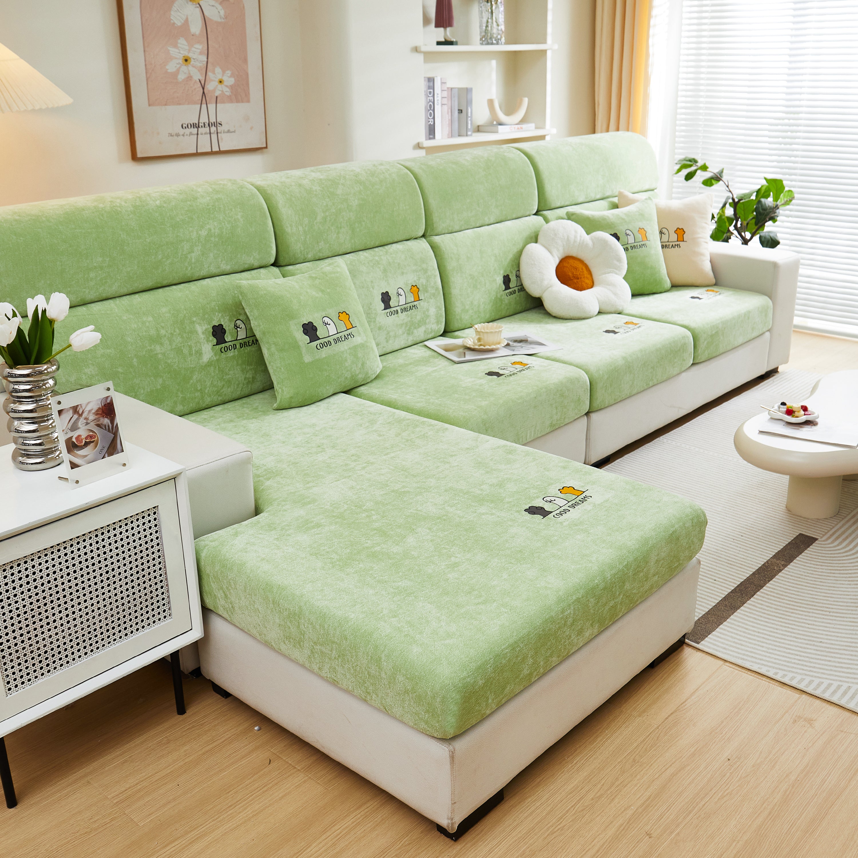 Super Stretch Seat Cushion/couch Slipcover, Solid Couch Cushion Covers Washable Furniture Protector