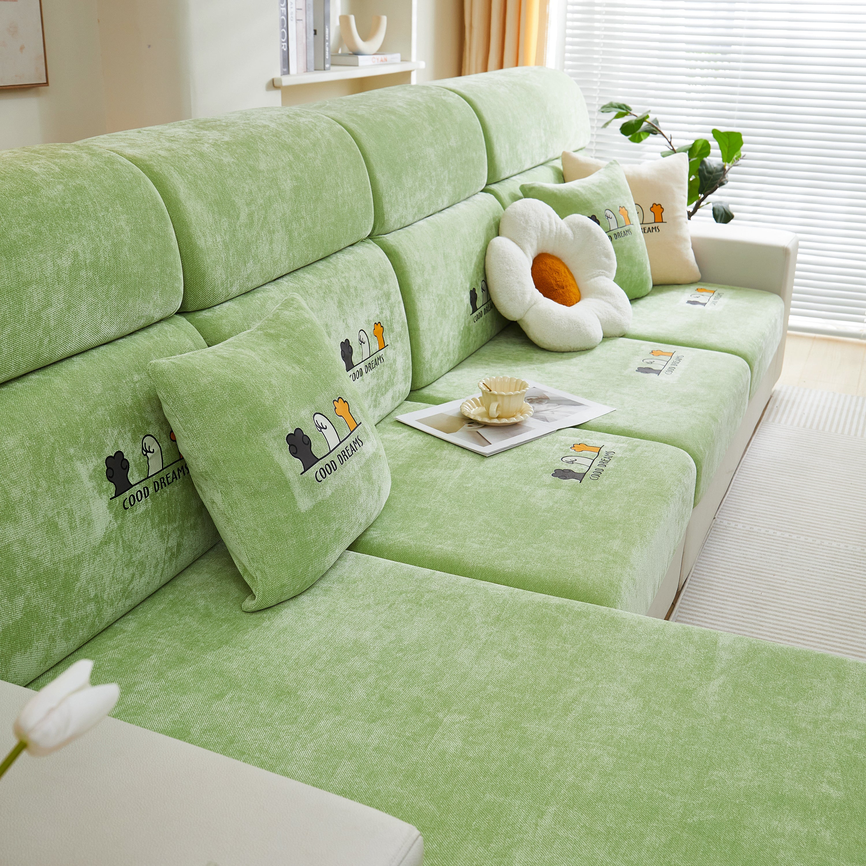 Super Stretch Seat Cushion/couch Slipcover, Solid Couch Cushion Covers Washable Furniture Protector