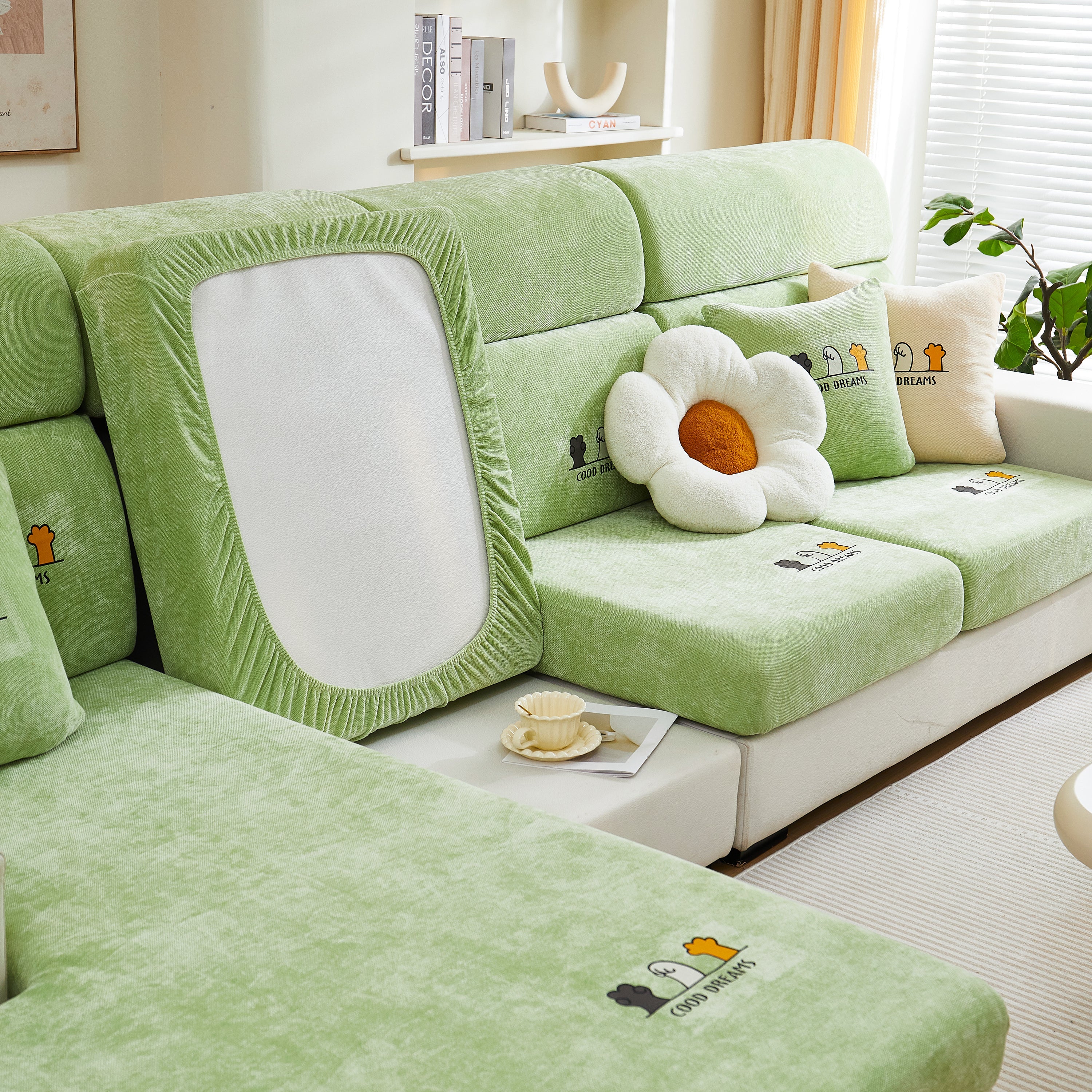 Super Stretch Seat Cushion/couch Slipcover, Solid Couch Cushion Covers Washable Furniture Protector