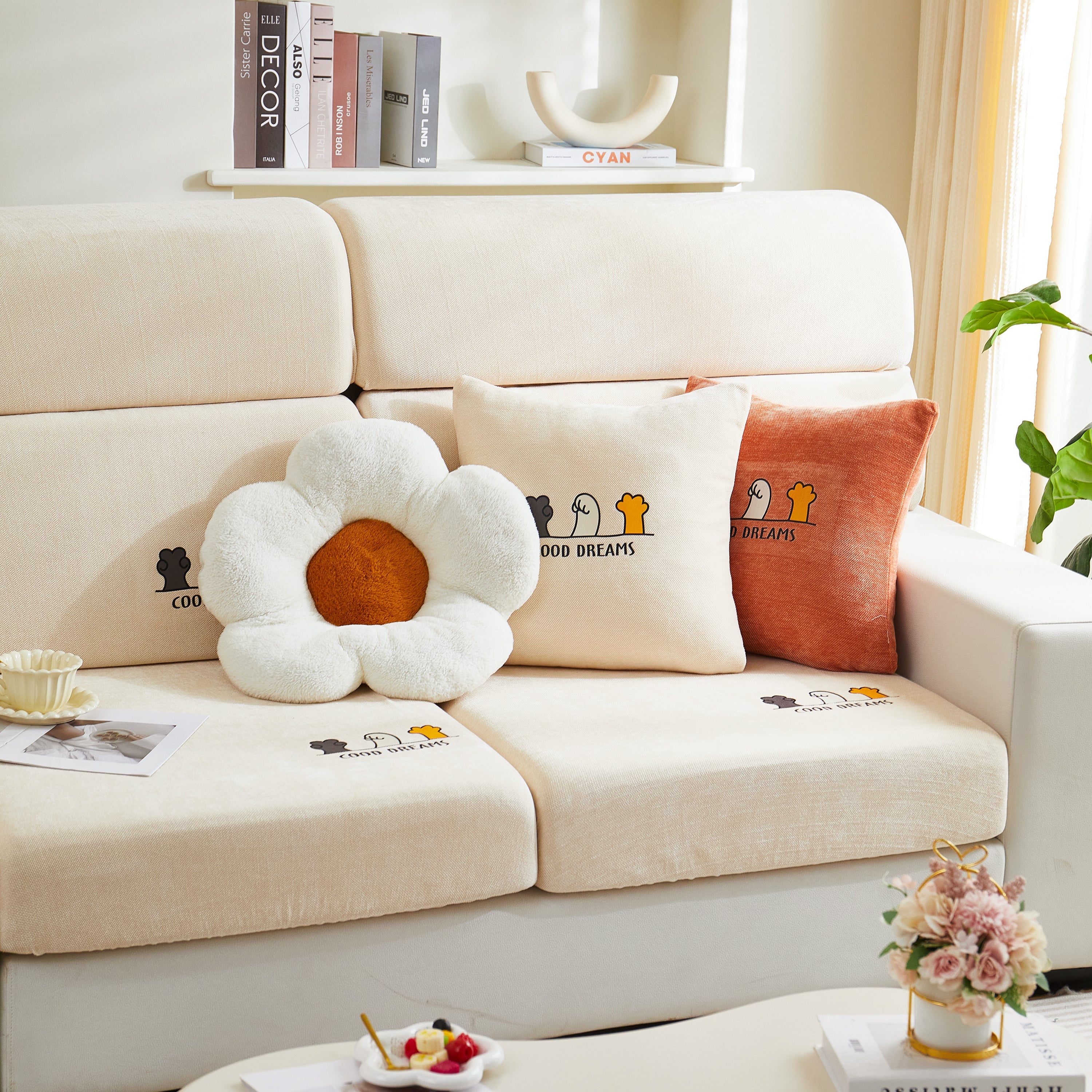 Super Stretch Seat Cushion/couch Slipcover, Solid Couch Cushion Covers Washable Furniture Protector