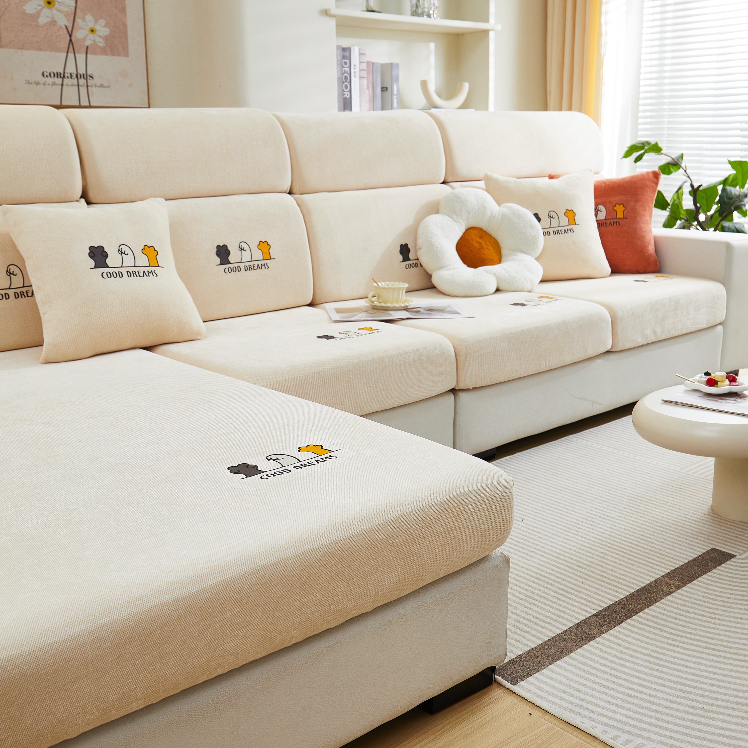 Super Stretch Seat Cushion/couch Slipcover, Solid Couch Cushion Covers Washable Furniture Protector
