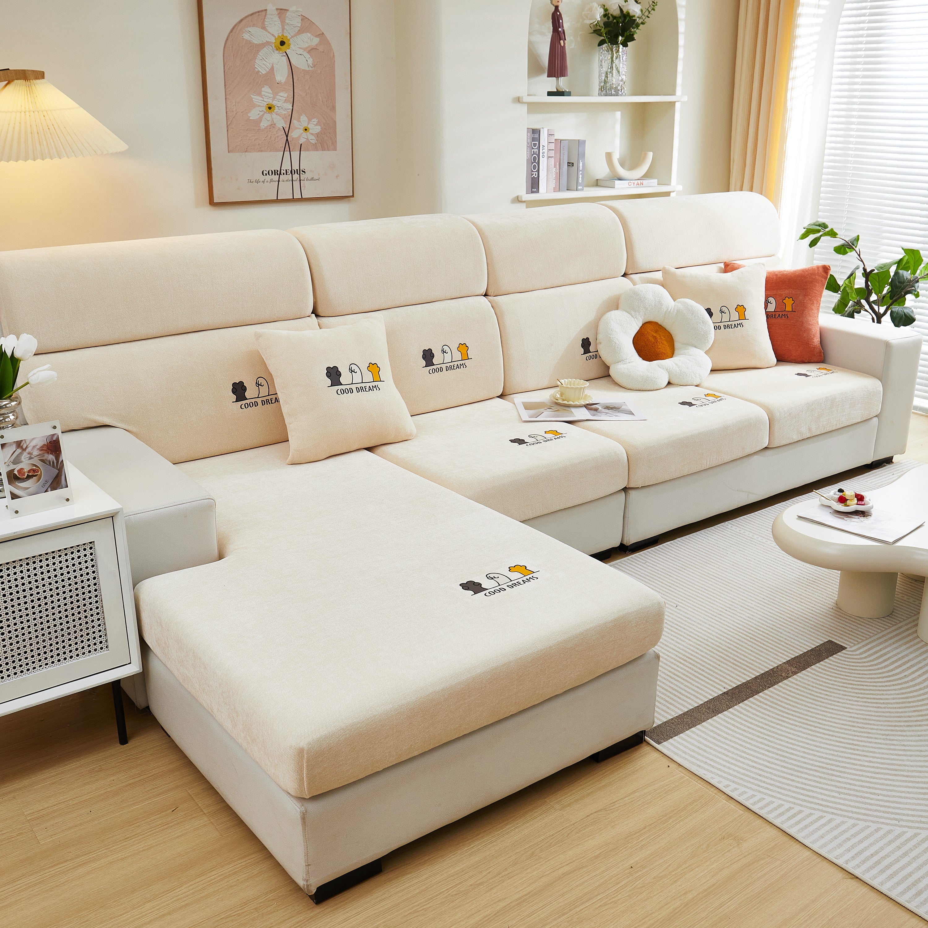 Super Stretch Seat Cushion/couch Slipcover, Solid Couch Cushion Covers Washable Furniture Protector