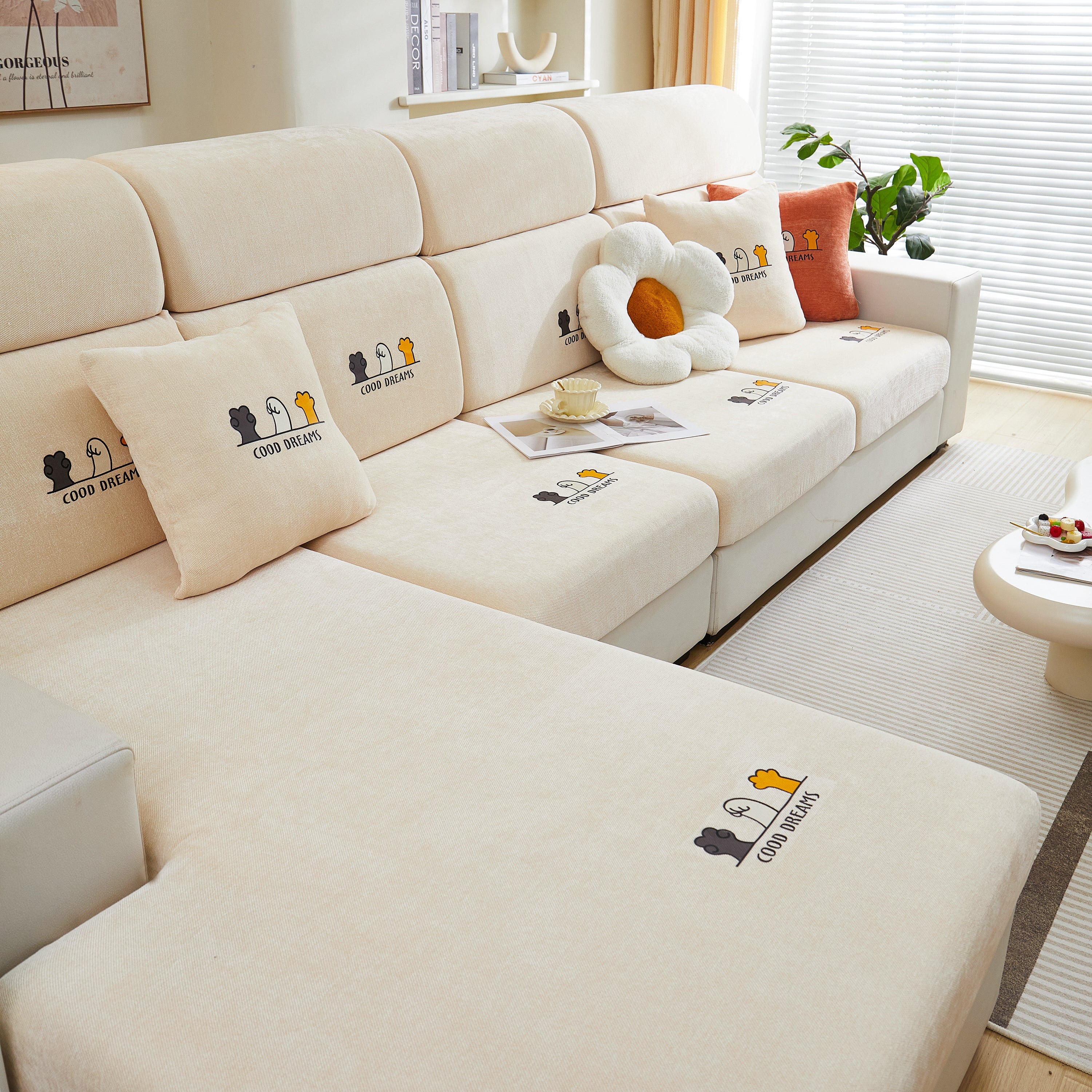 Super Stretch Seat Cushion/couch Slipcover, Solid Couch Cushion Covers Washable Furniture Protector