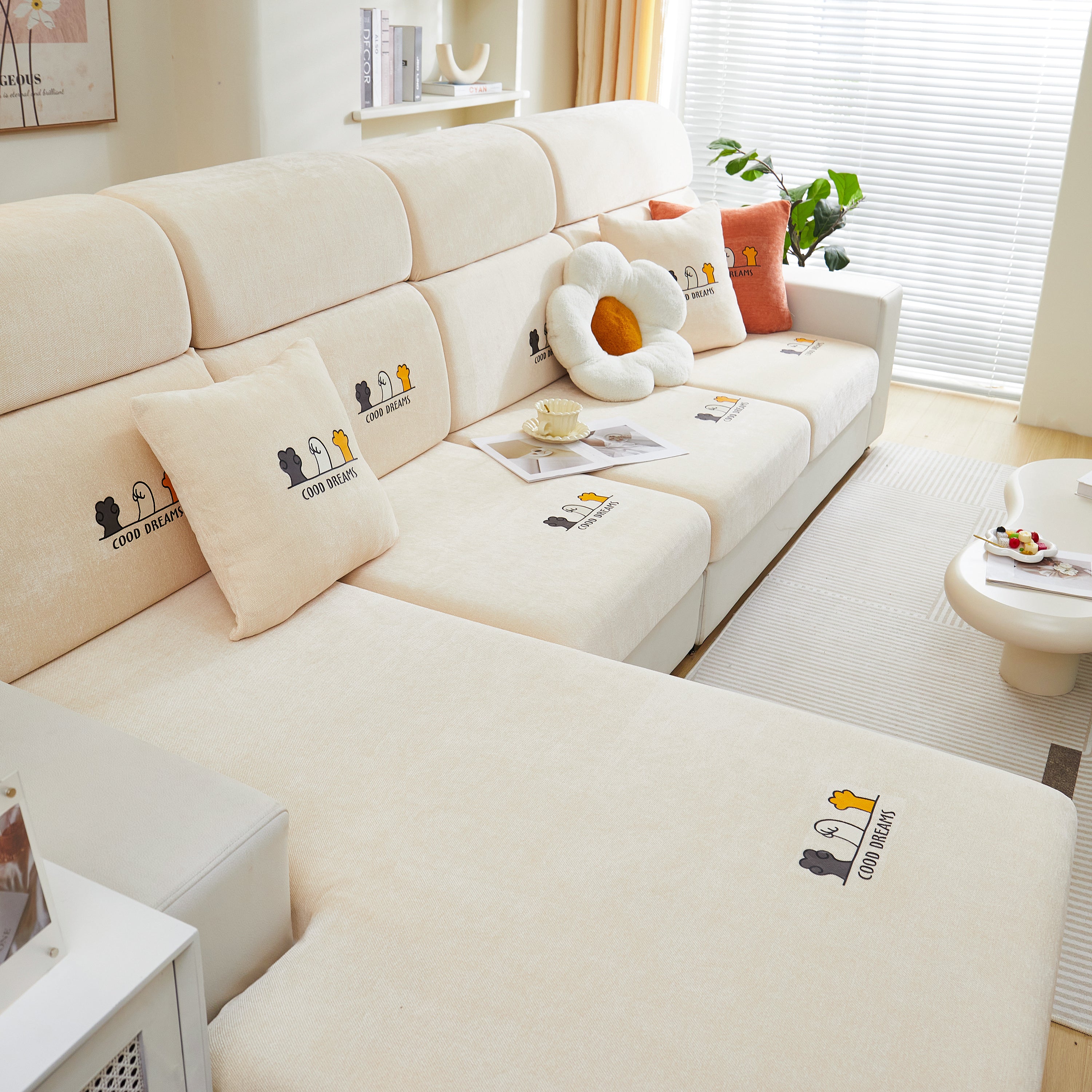 Super Stretch Seat Cushion/couch Slipcover, Solid Couch Cushion Covers Washable Furniture Protector