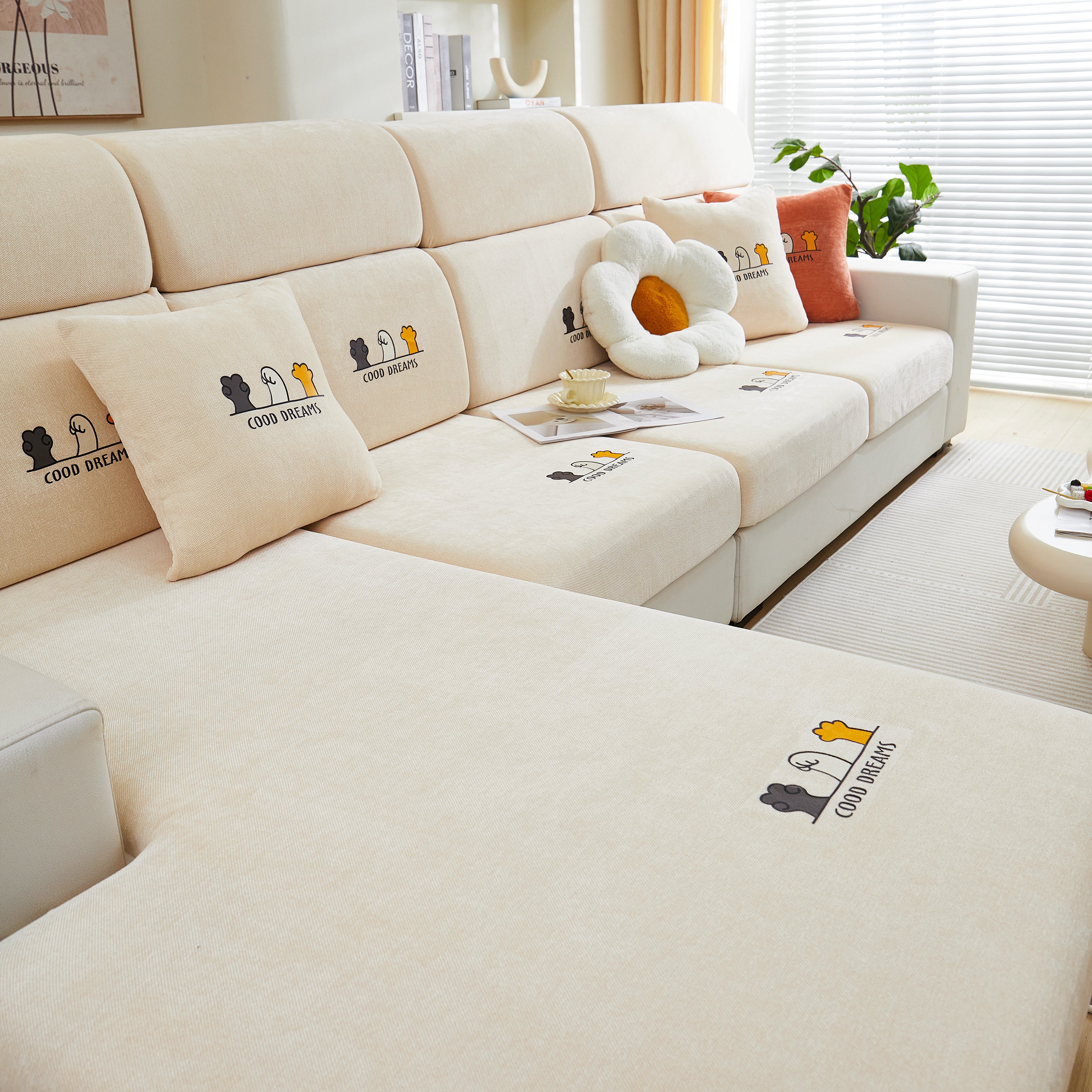 Super Stretch Seat Cushion/couch Slipcover, Solid Couch Cushion Covers Washable Furniture Protector