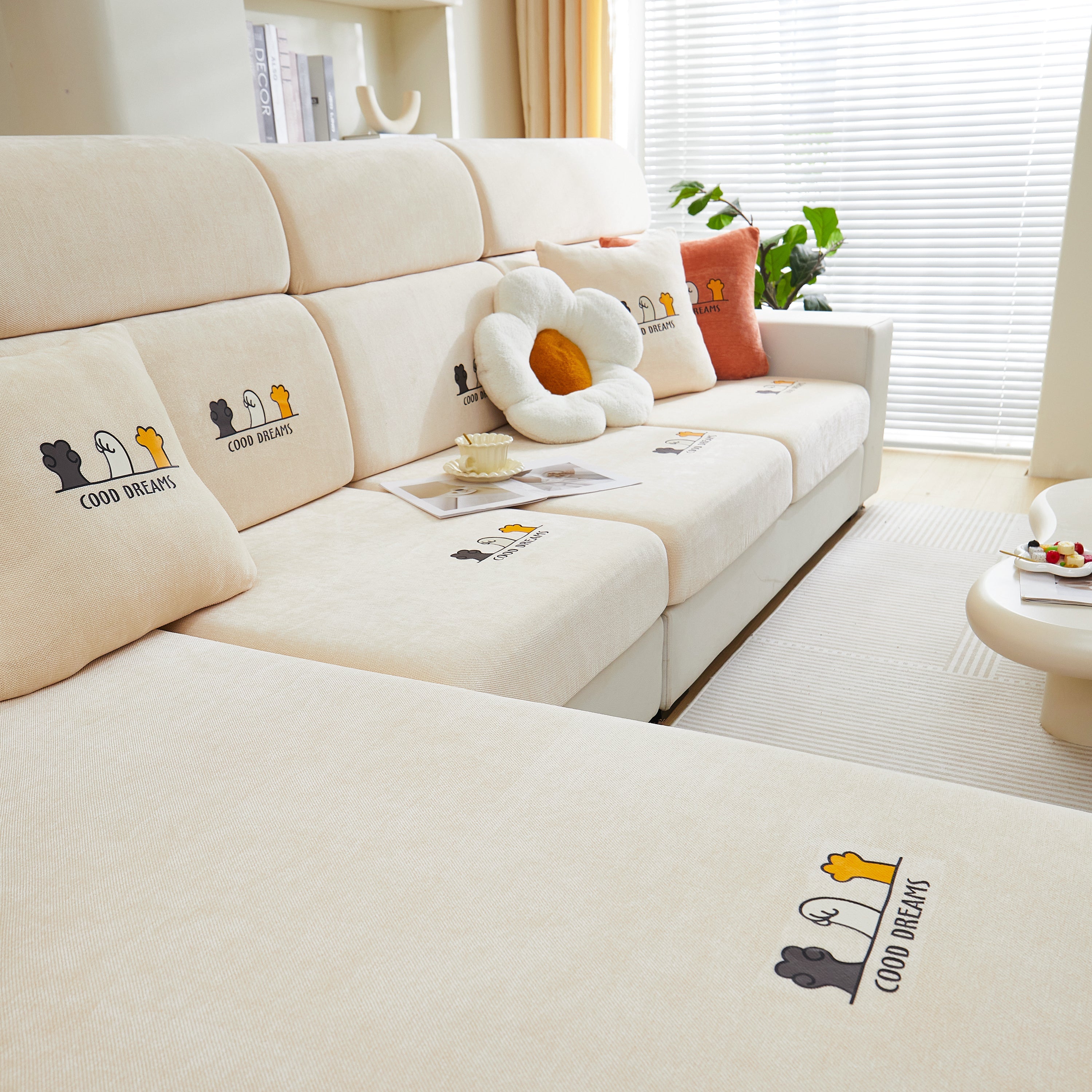 Super Stretch Seat Cushion/couch Slipcover, Solid Couch Cushion Covers Washable Furniture Protector