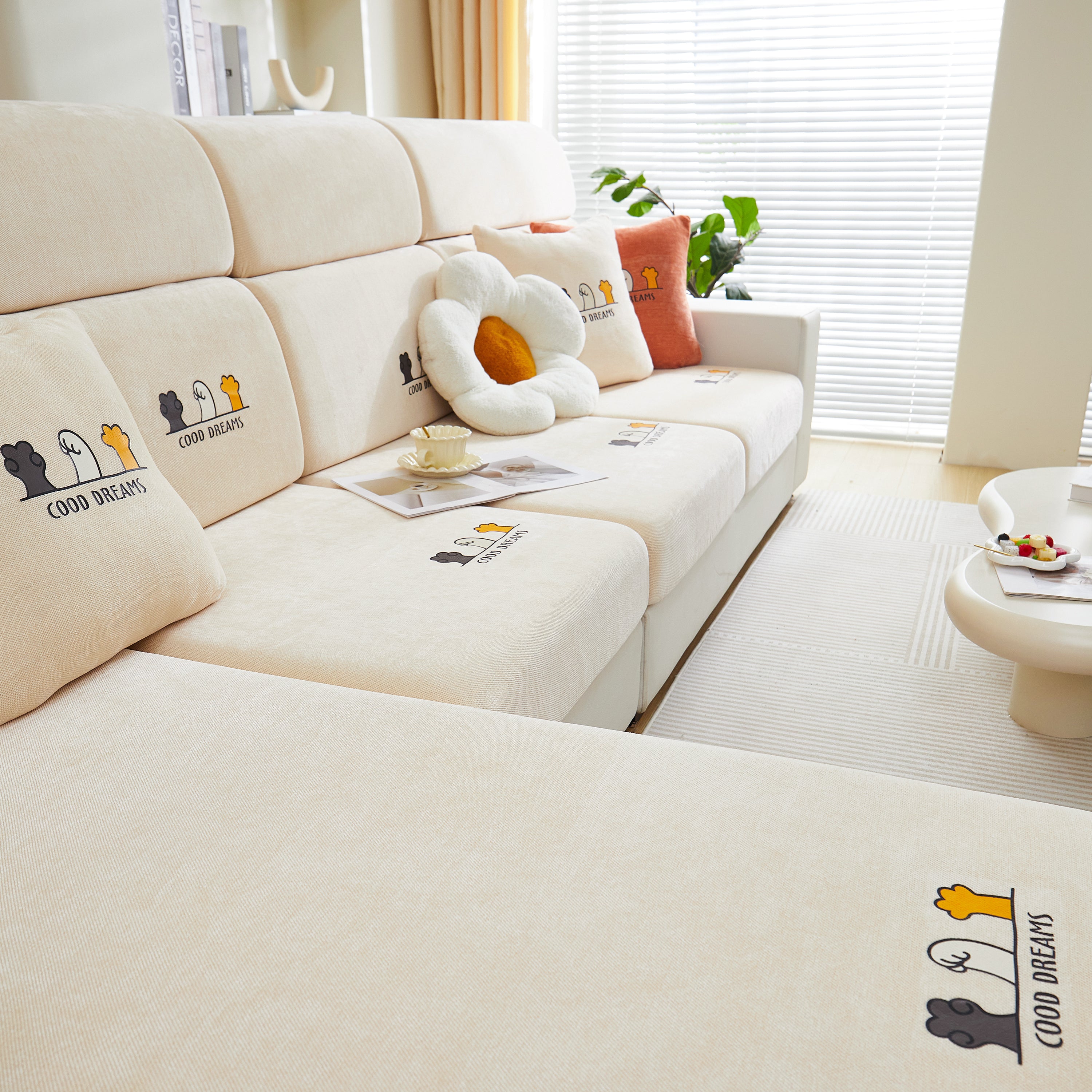 Super Stretch Seat Cushion/couch Slipcover, Solid Couch Cushion Covers Washable Furniture Protector